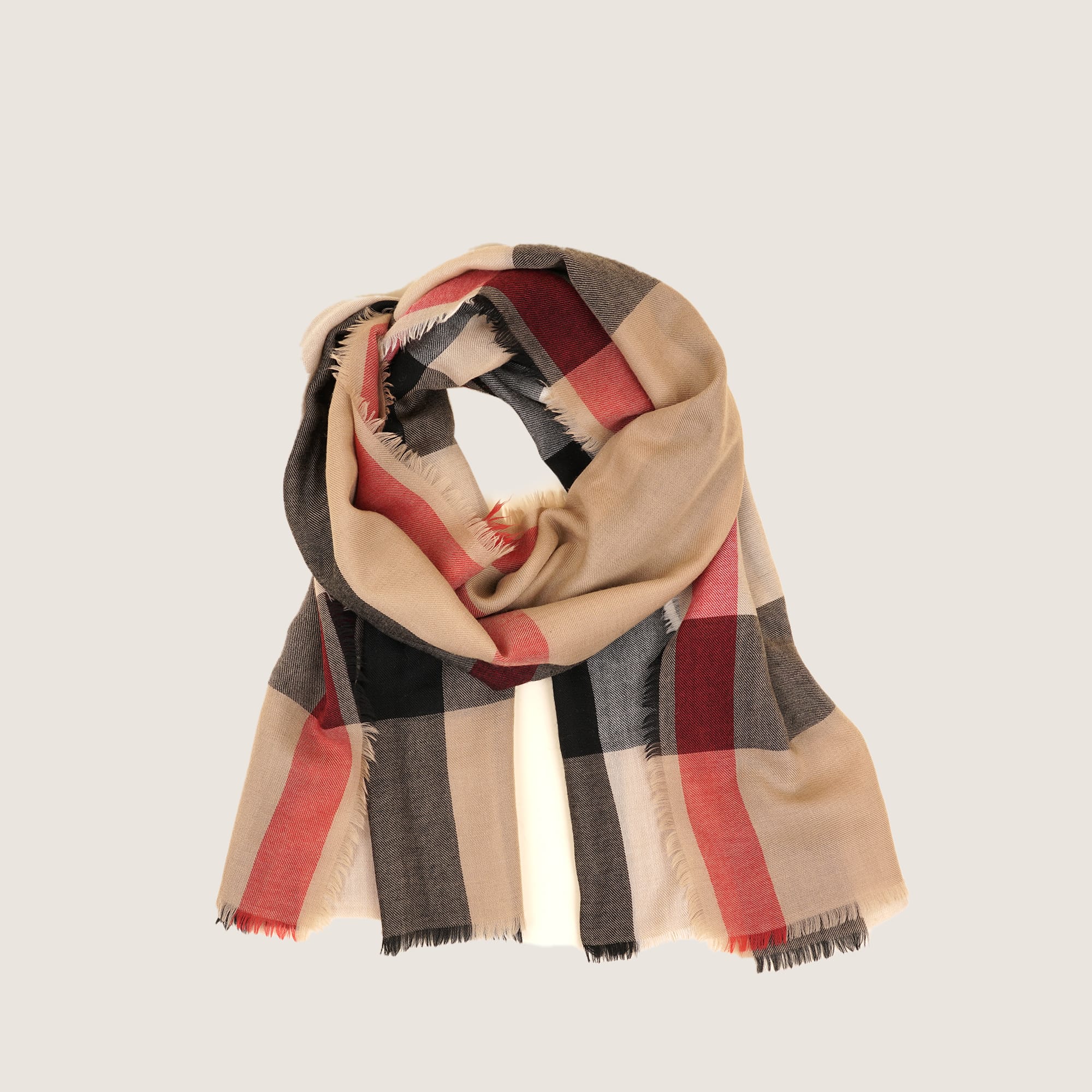 Check Cashmere Scarf - BURBERRY - Affordable Luxury