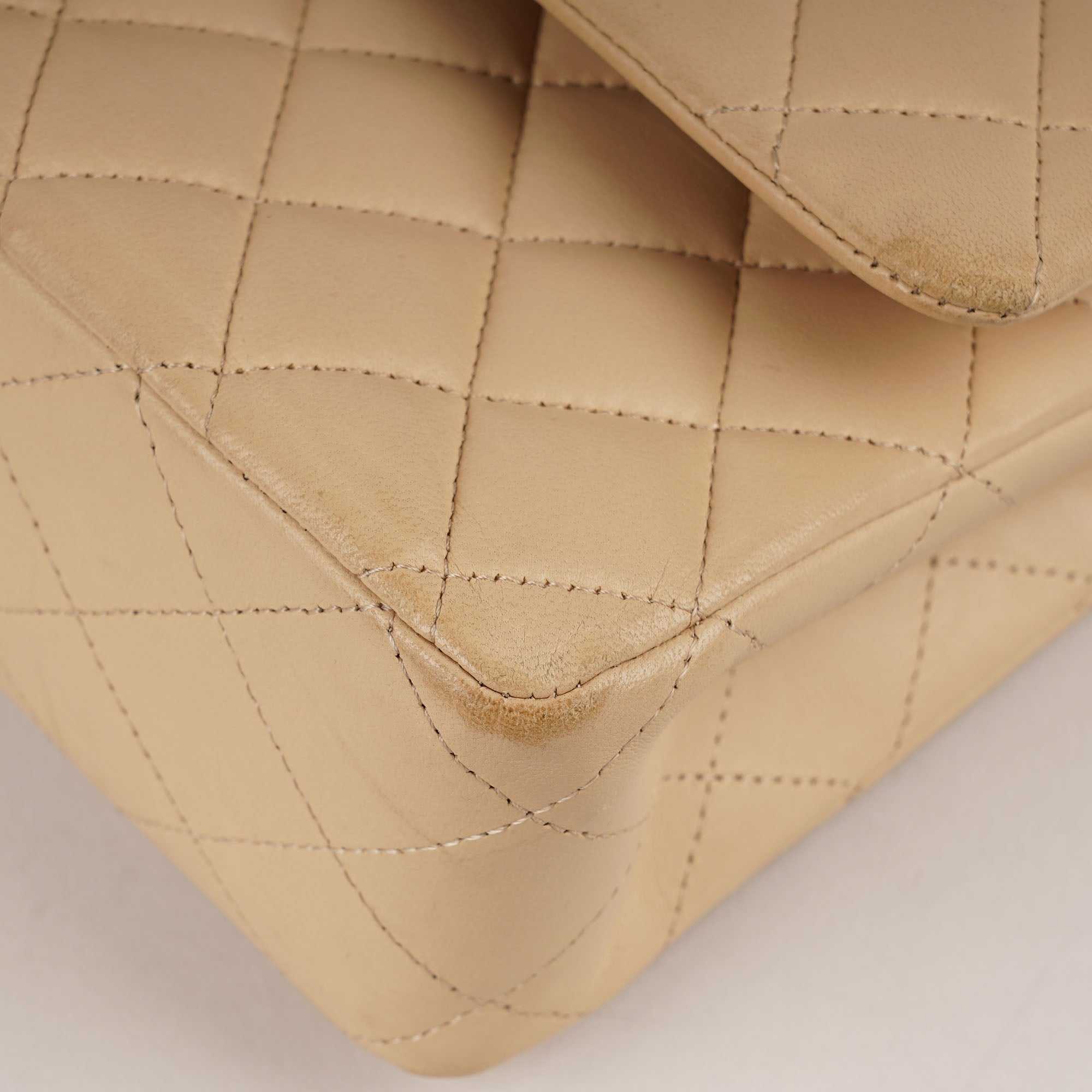 Classic Medium Double Flap Bag Beige - CHANEL - Affordable Luxury image