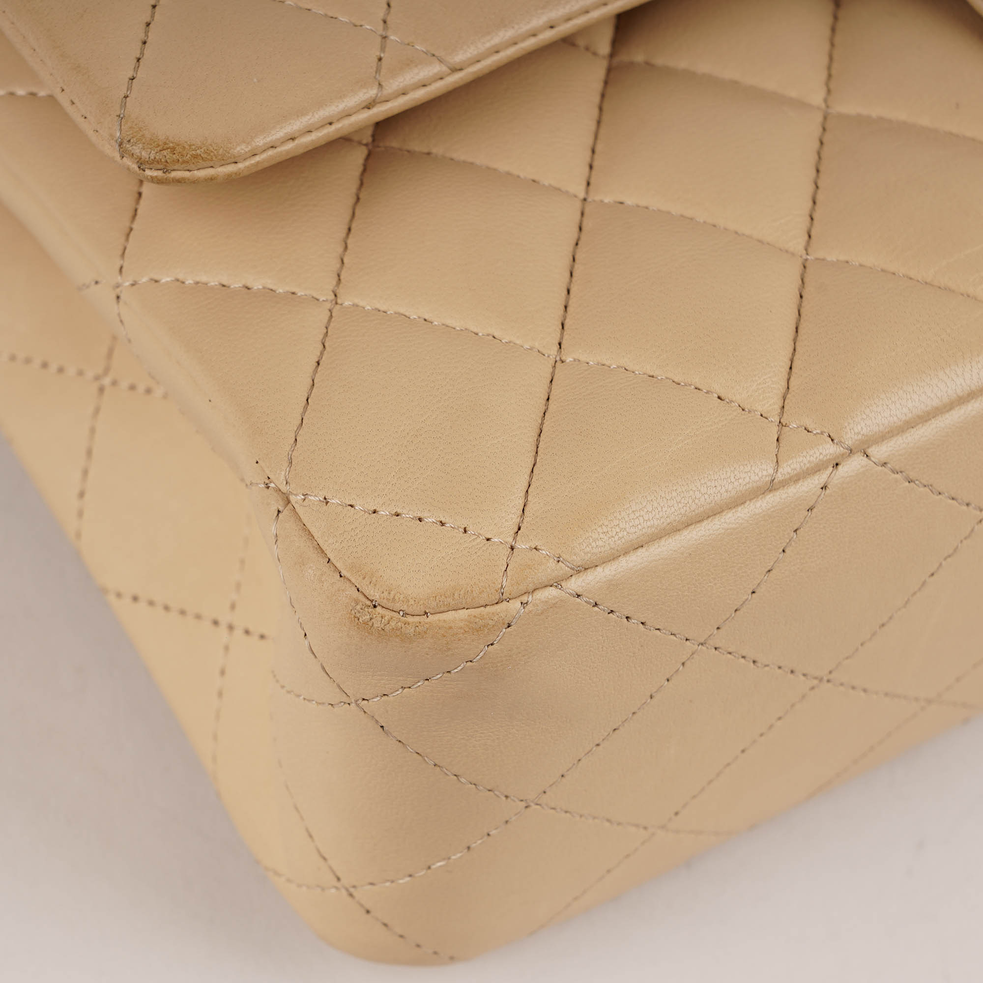 Classic Medium Double Flap Bag Beige - CHANEL - Affordable Luxury image