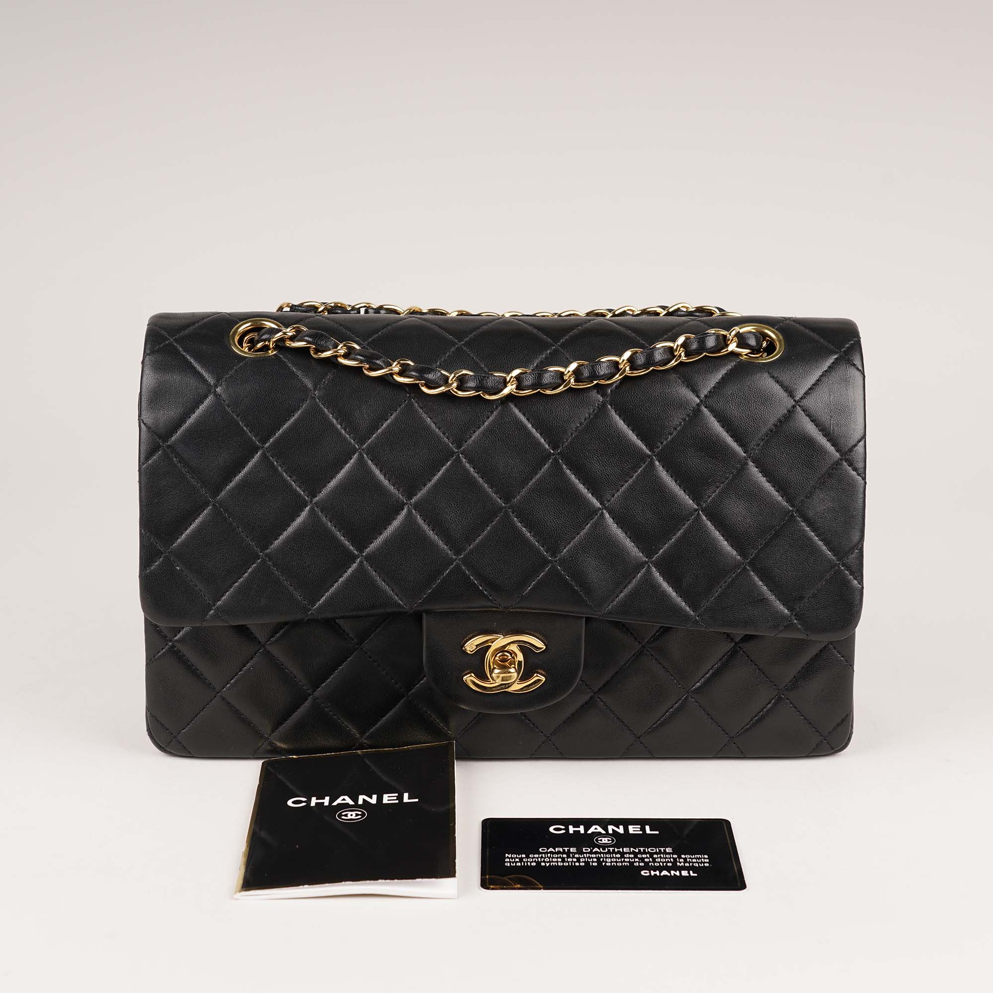 Classic Medium Double Flap Bag Black - CHANEL - Affordable Luxury image