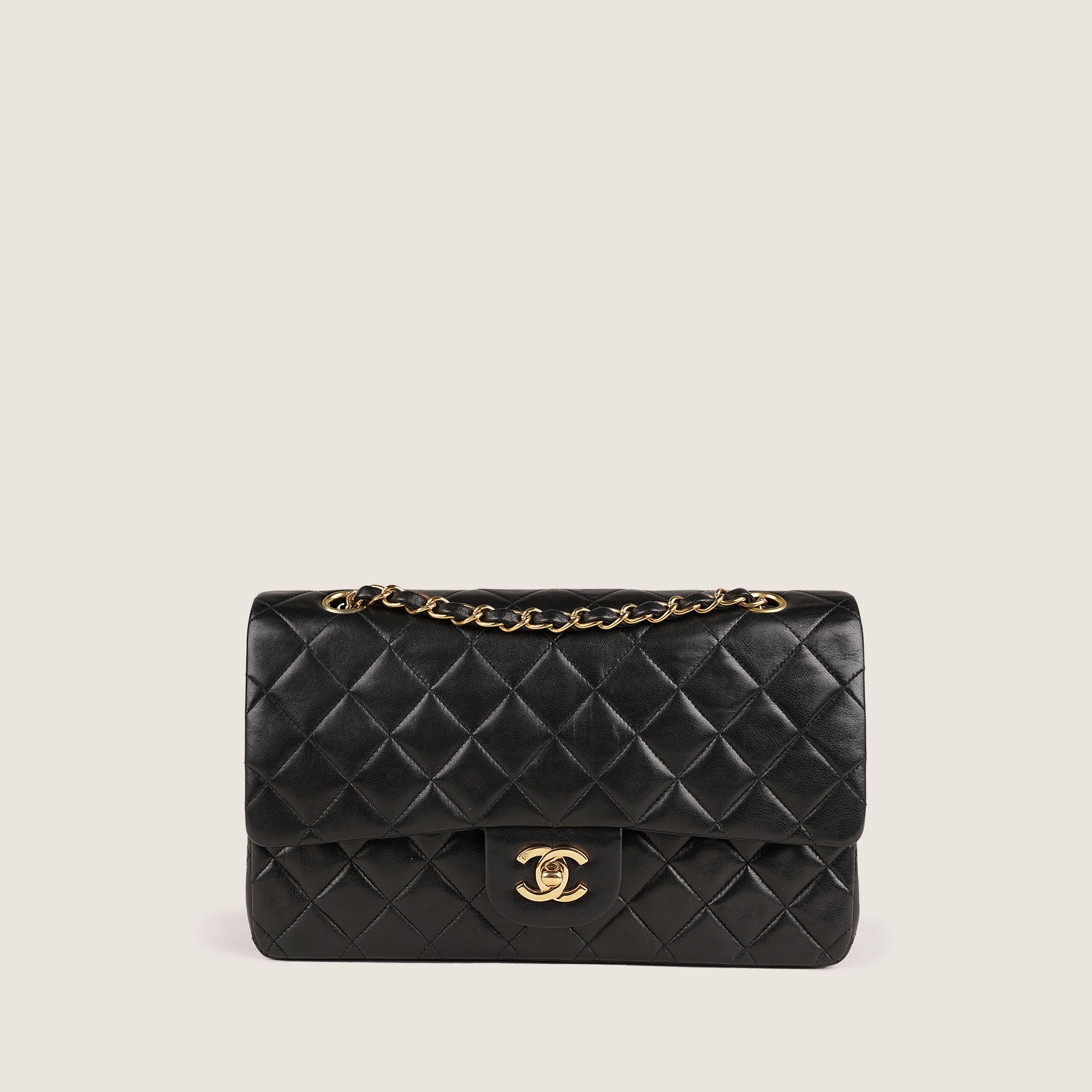 Classic Medium Double Flap Bag Black - CHANEL - Affordable Luxury