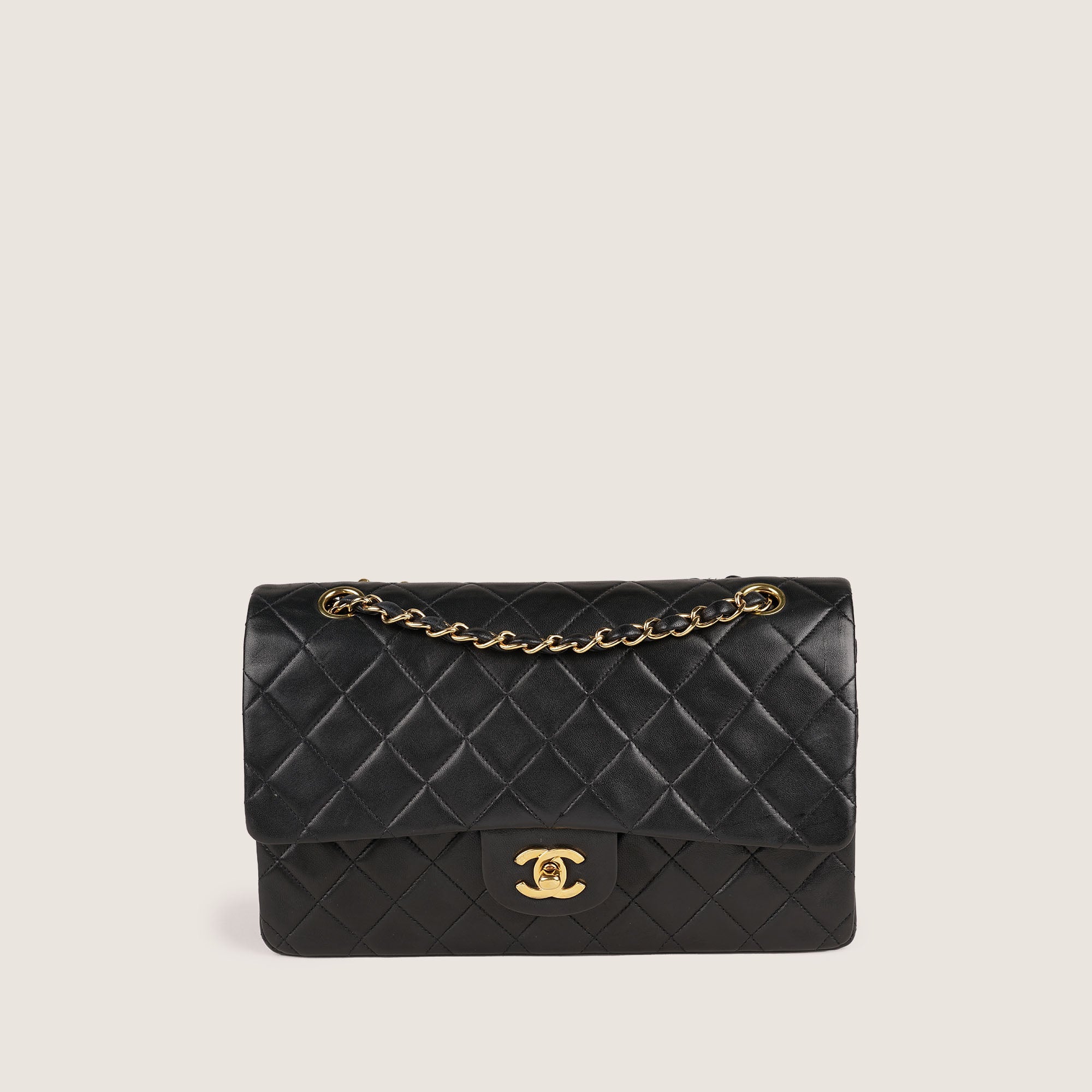 Classic Medium Double Flap Bag Black - CHANEL - Affordable Luxury