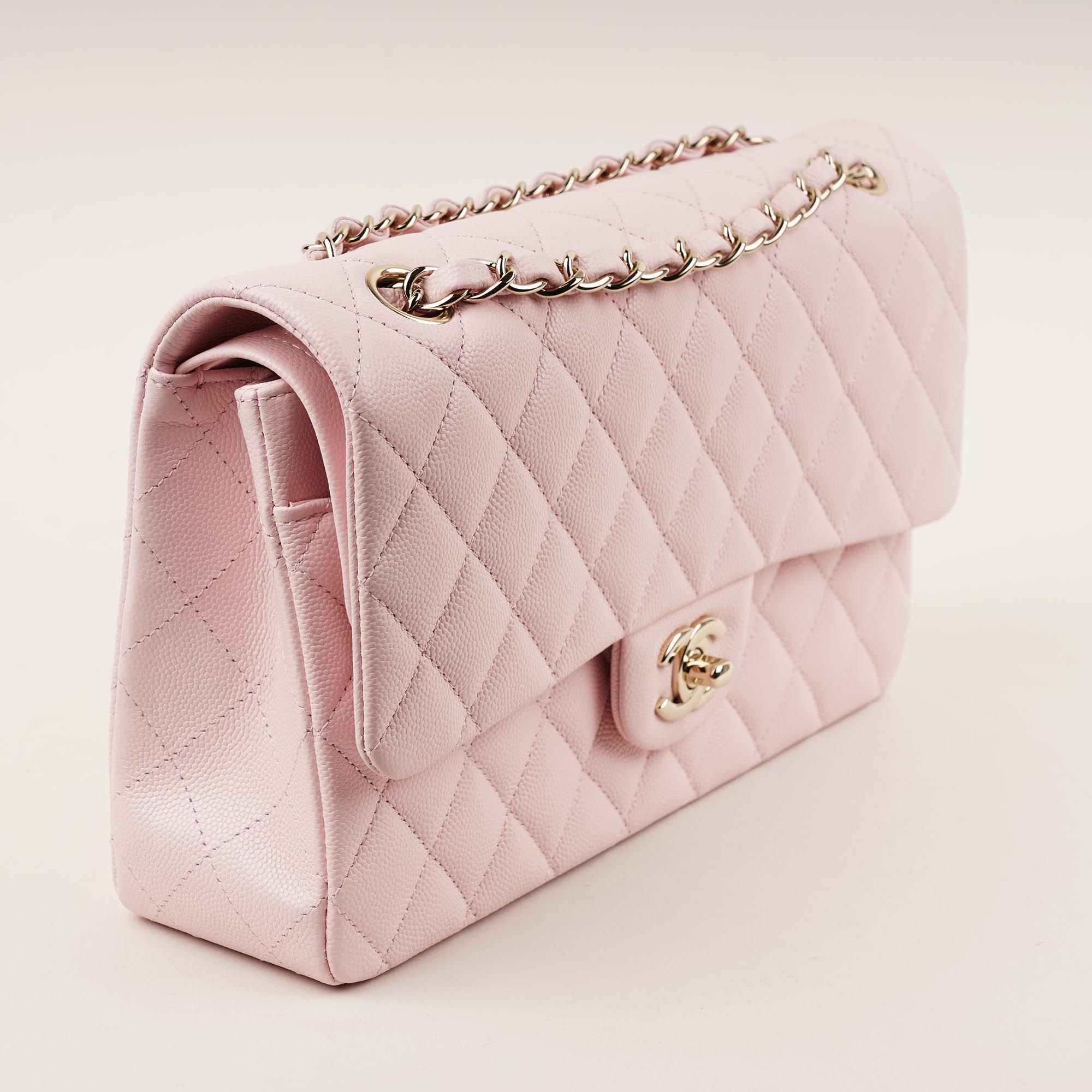 Classic Medium Double Flap Bag Powder Pink 2022 - CHANEL - Affordable Luxury image