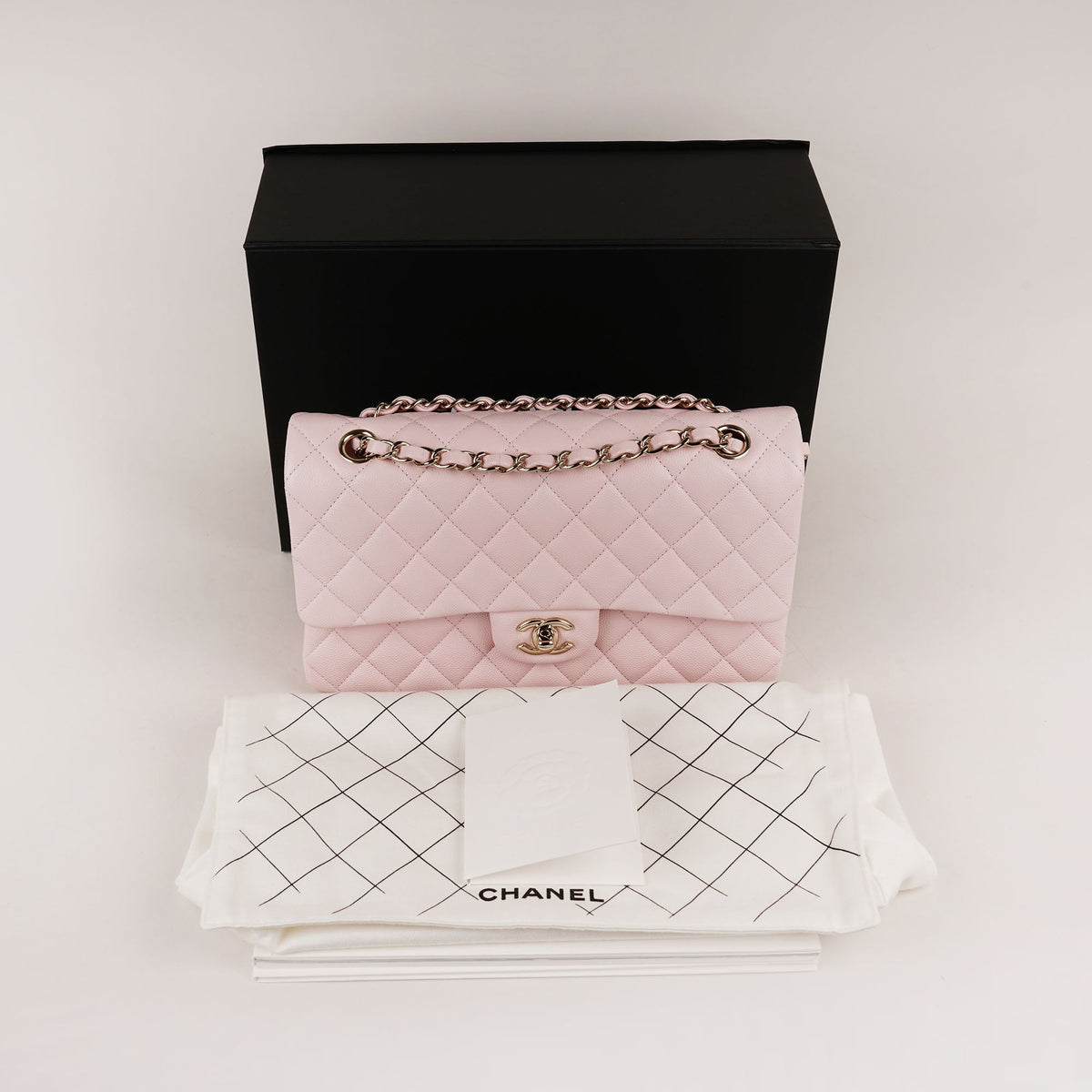 Classic Medium Double Flap Bag Powder Pink 2022 - CHANEL - Affordable Luxury image