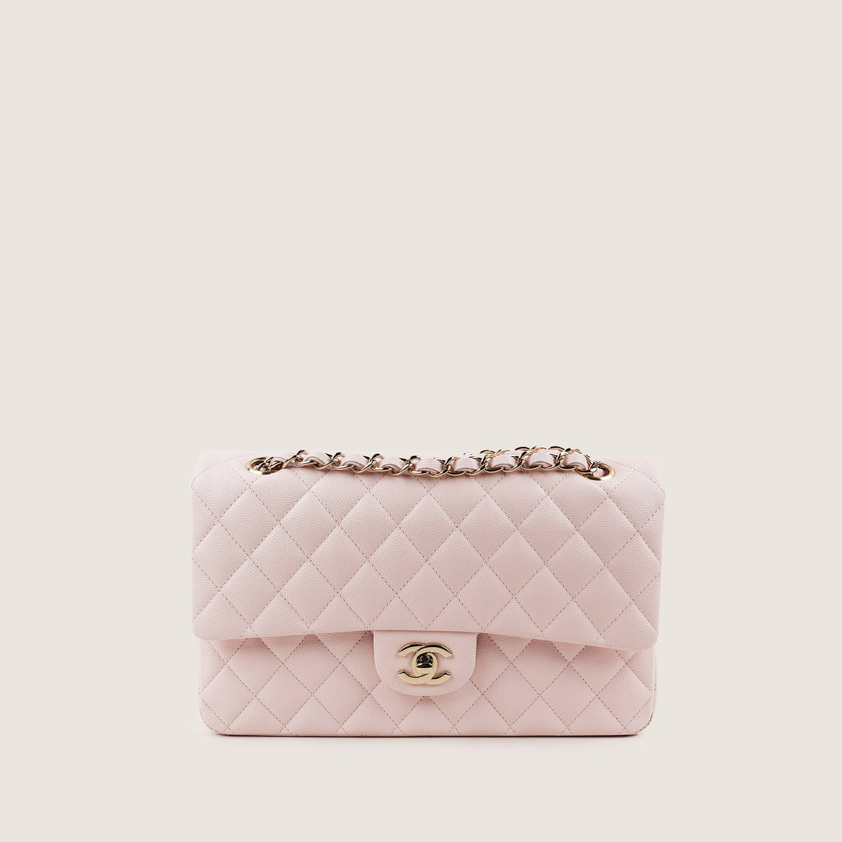 Classic Medium Double Flap Light Pink 2022 - CHANEL - Affordable Luxury