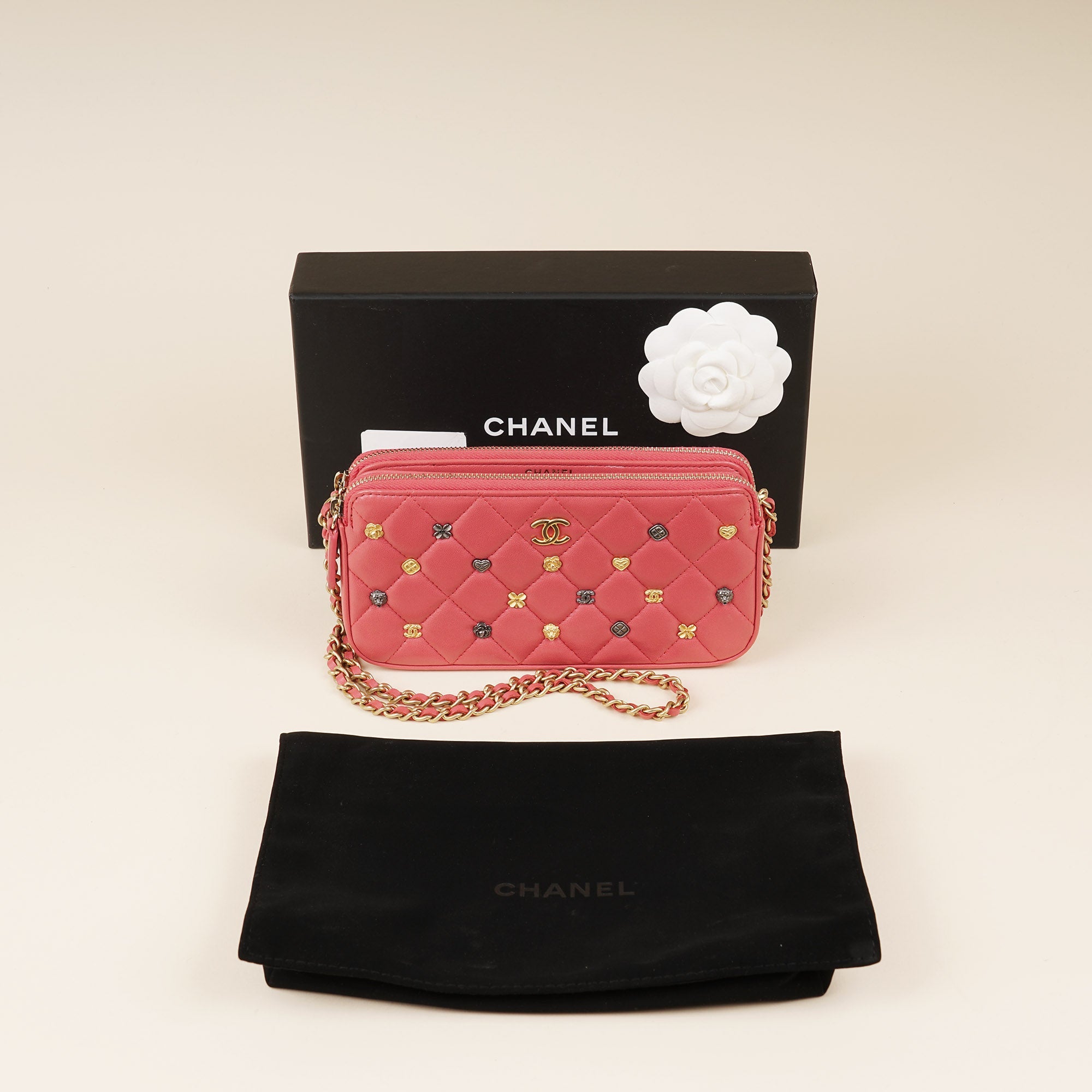 Double Zip Clutch Bag - CHANEL - Affordable Luxury image