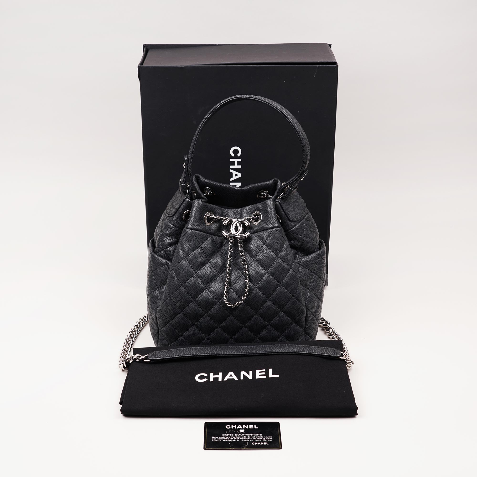 Drawsting Chain Bucket Bag - CHANEL - Affordable Luxury image