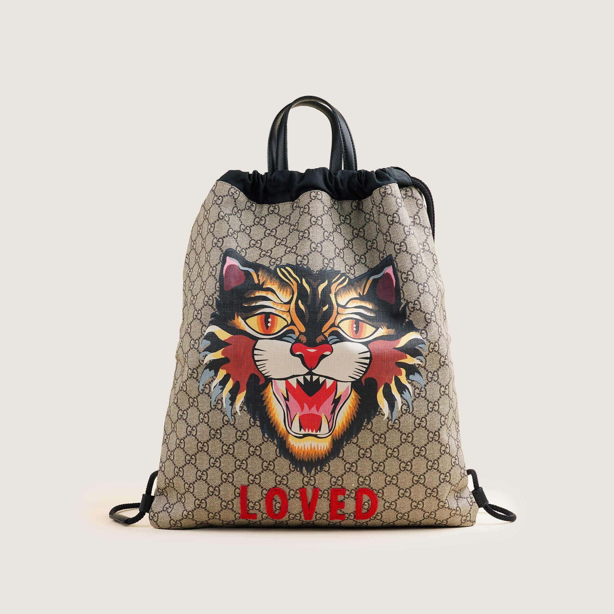 Drawstring Angry Cat Backpack - GUCCI - Affordable Luxury