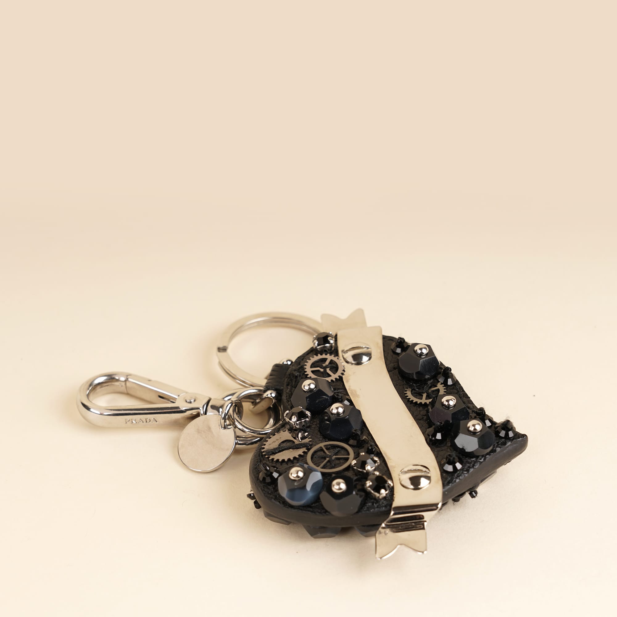 Embellished Heart Bag Charm - PRADA - Affordable Luxury image