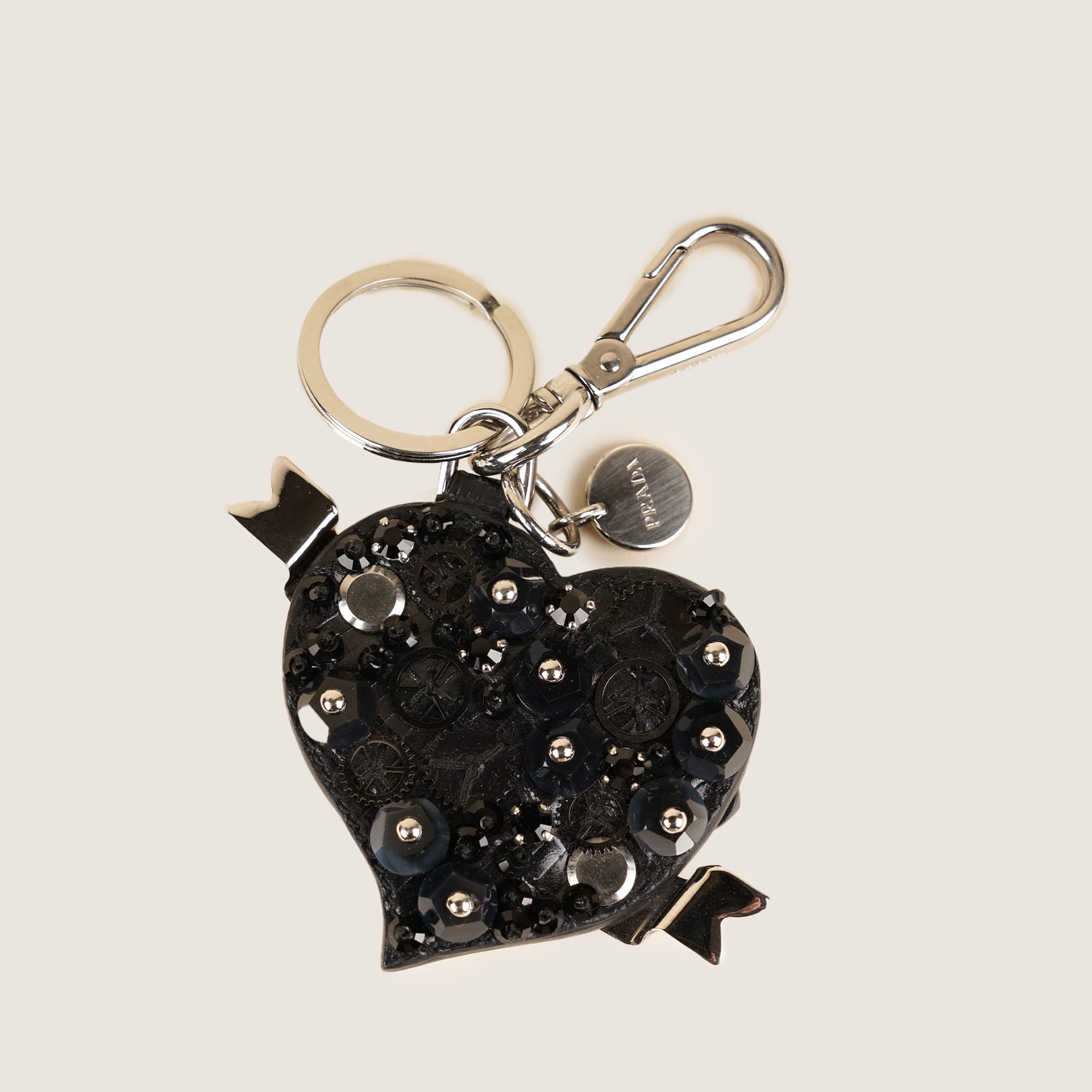 Embellished Heart Bag Charm - PRADA - Affordable Luxury image