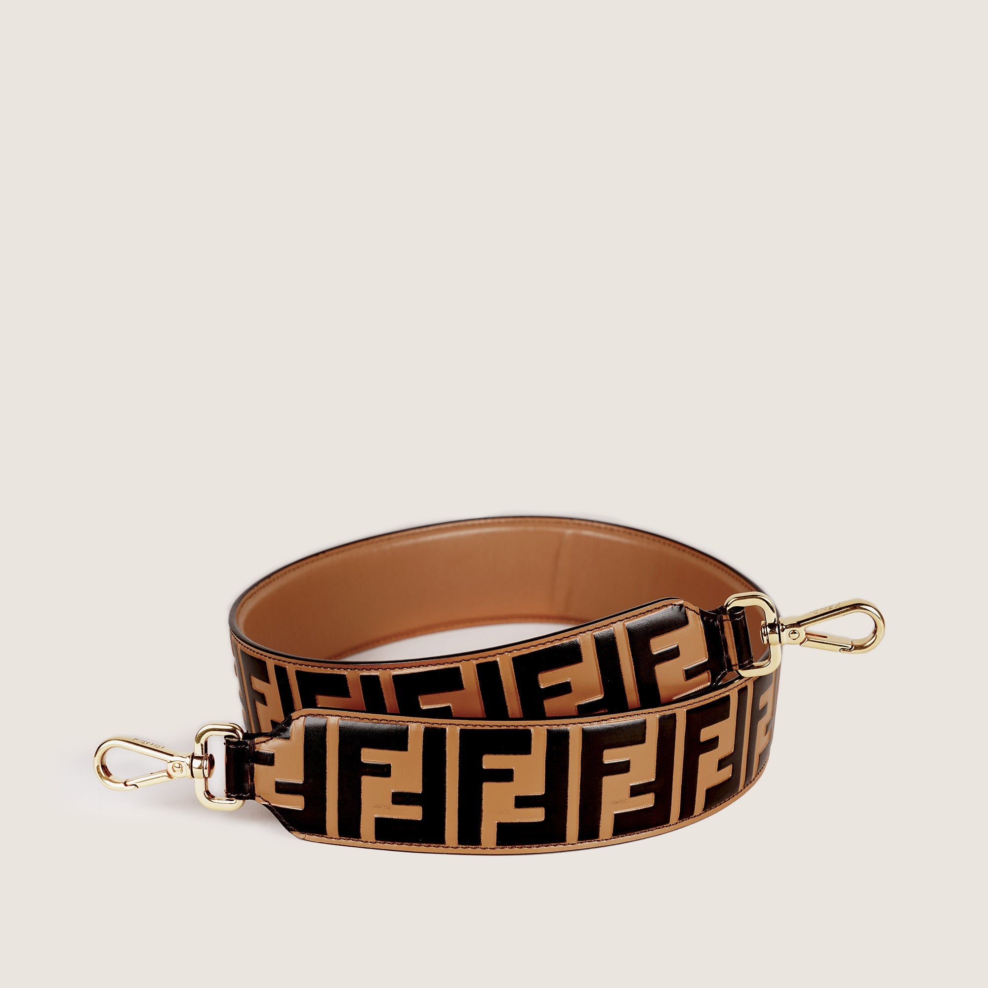 FF Strap You Brown Zucca Leather - FENDI - Affordable Luxury