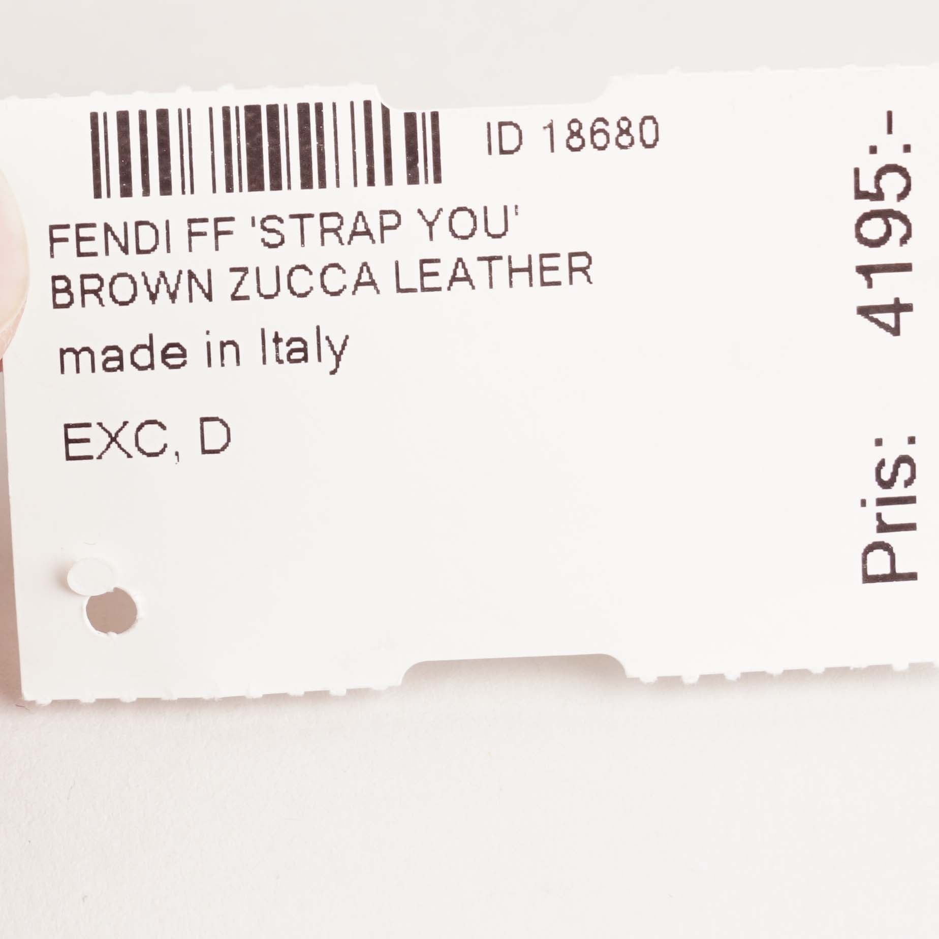 FF Strap You Brown Zucca Leather - FENDI - Affordable Luxury image