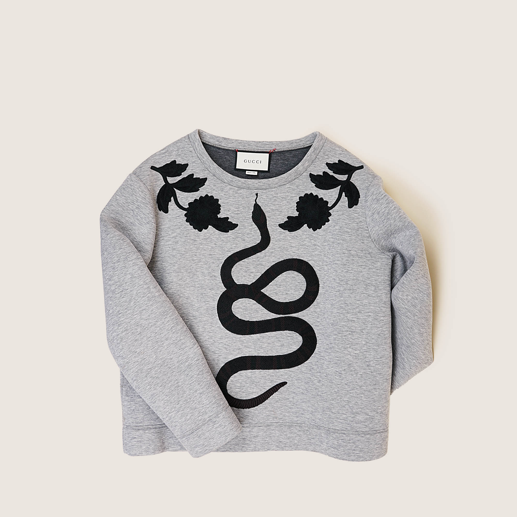 Floral & Snake Embroidery Sweatshirt - GUCCI - Affordable Luxury