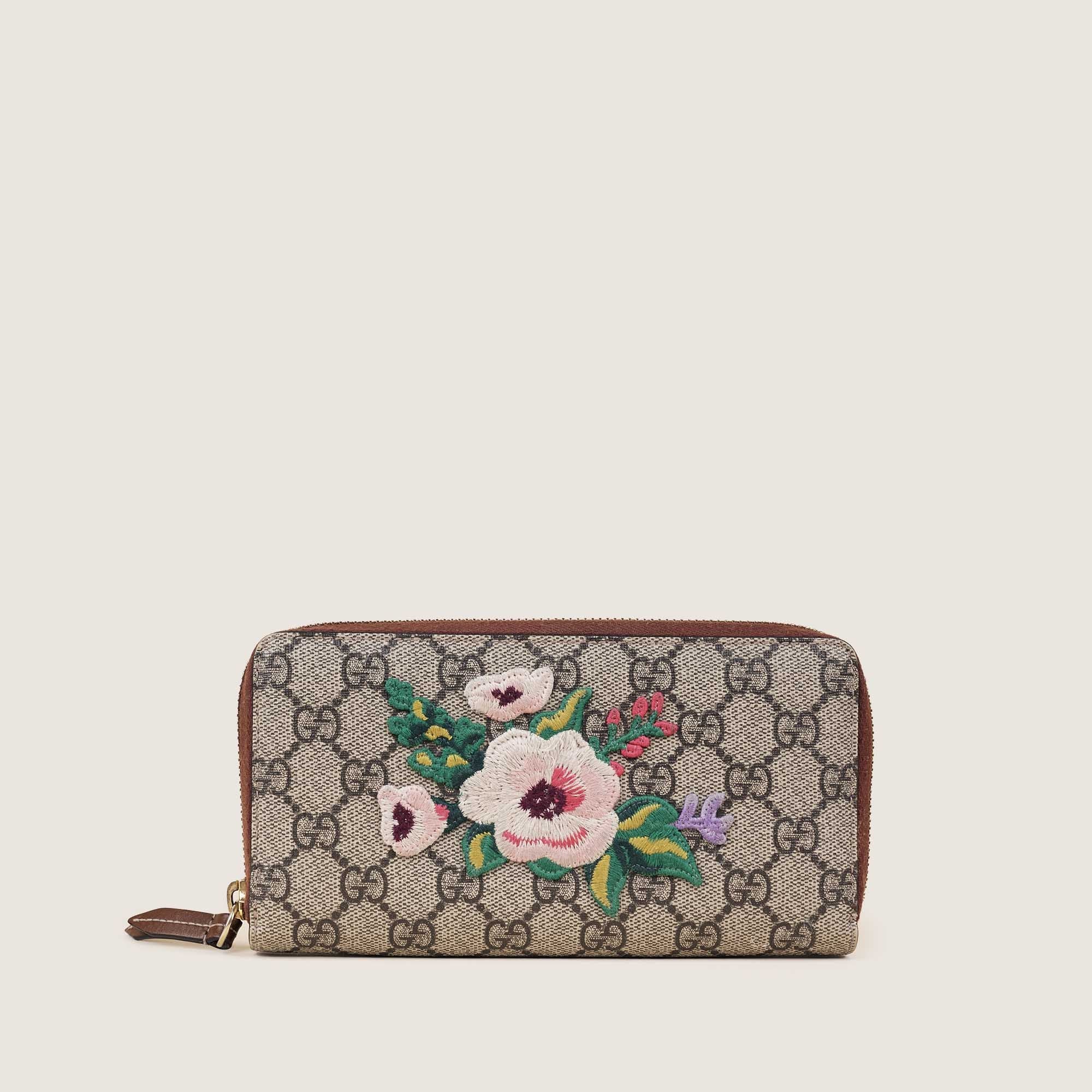 Flower Embroidery Wallet - GUCCI - Affordable Luxury