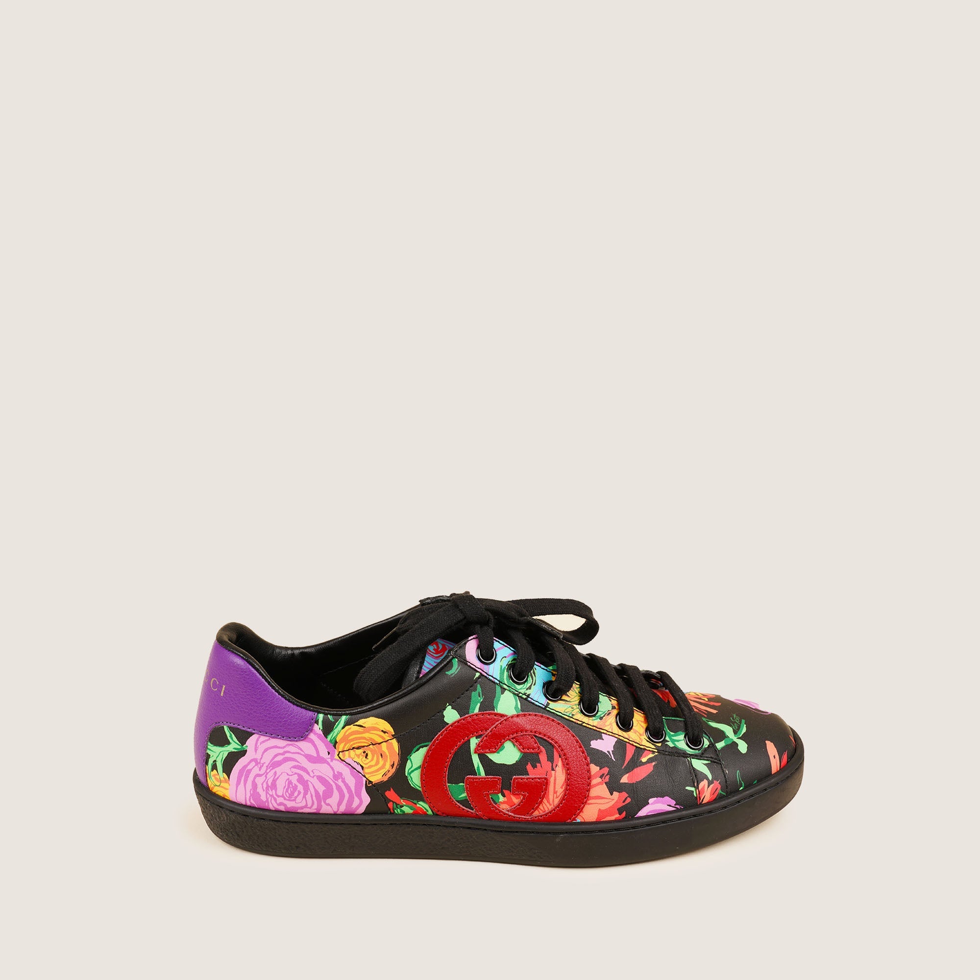 Flower Printed Sneakers 38 - GUCCI - Affordable Luxury image