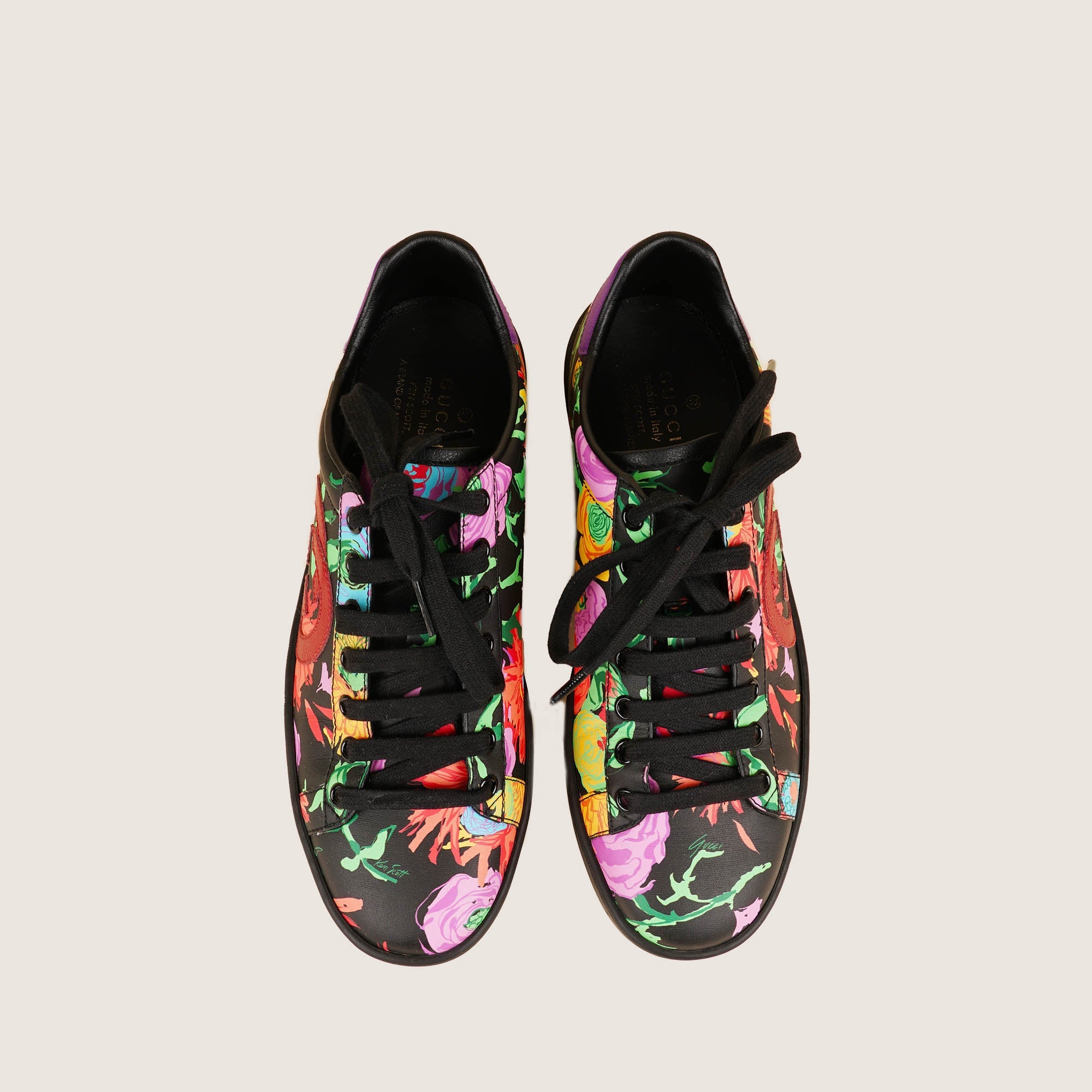 Flower Printed Sneakers 38 - GUCCI - Affordable Luxury image