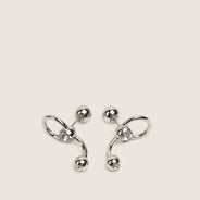 Force Ball Earrings Sterling Silver - BALENCIAGA - Affordable Luxury thumbnail image