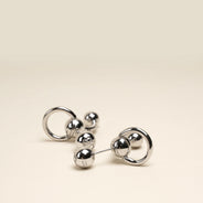 Force Ball Earrings Sterling Silver - BALENCIAGA - Affordable Luxury thumbnail image