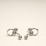 Force Ball Earrings Sterling Silver - BALENCIAGA - Affordable Luxury thumbnail image