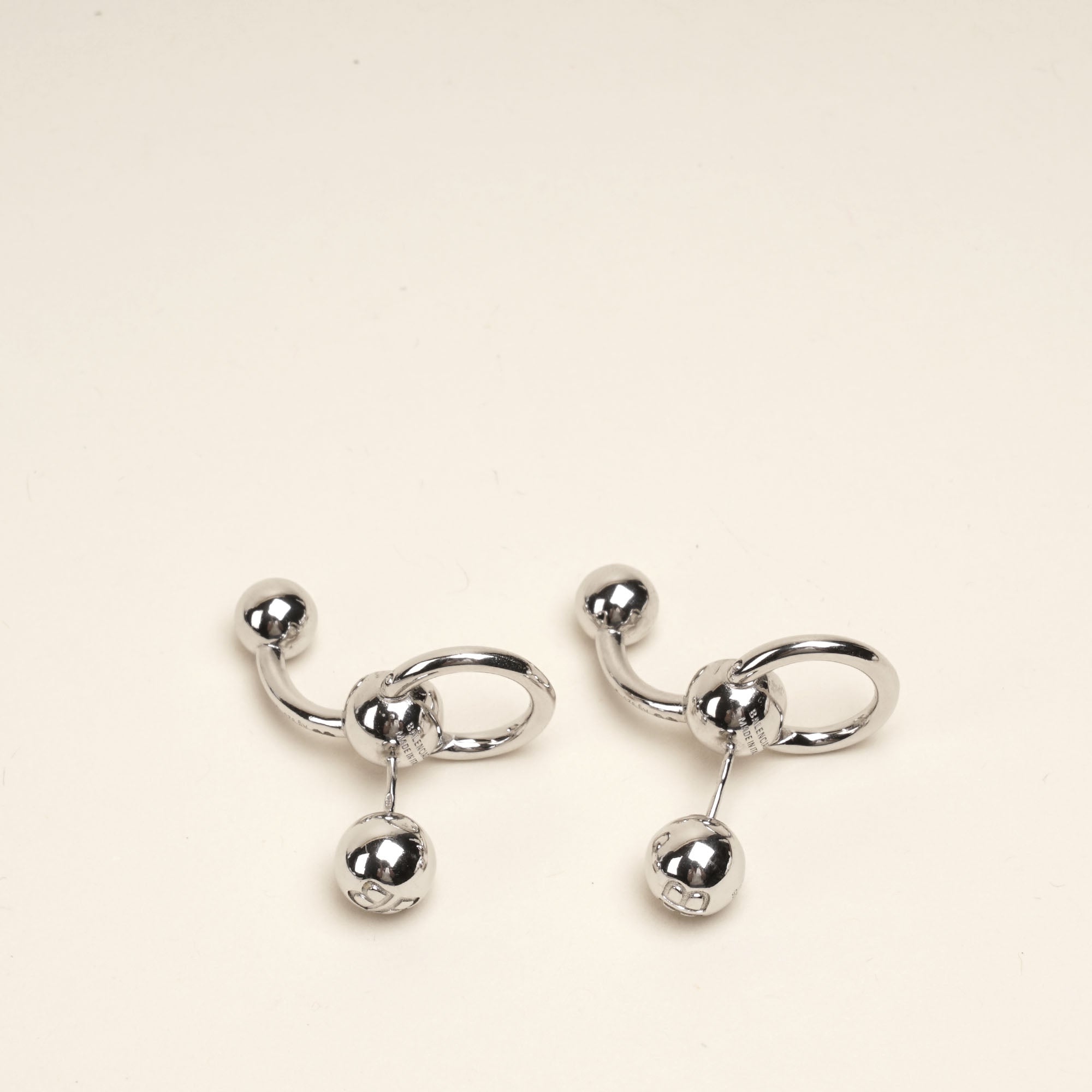 Force Ball Earrings Sterling Silver - BALENCIAGA - Affordable Luxury image