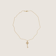 Gold/Diamonds Mini Crown Key Necklace - Tiffany & Co - Affordable Luxury thumbnail image