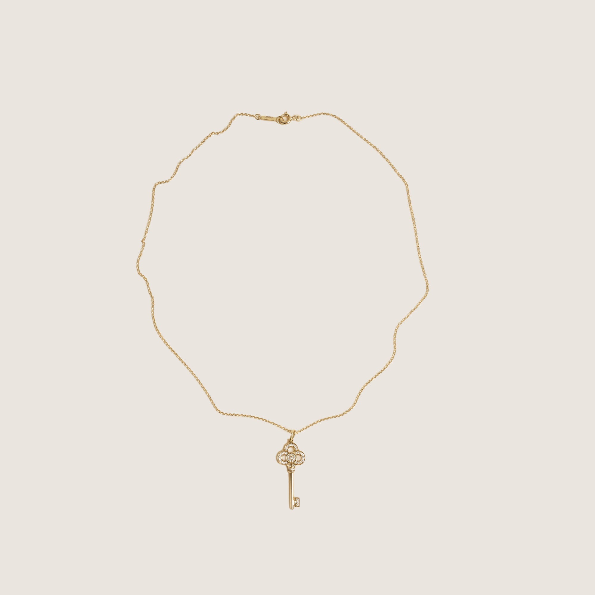 Gold/Diamonds Mini Crown Key Necklace - Tiffany & Co - Affordable Luxury image