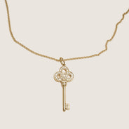 Gold/Diamonds Mini Crown Key Necklace - Tiffany & Co - Affordable Luxury thumbnail image