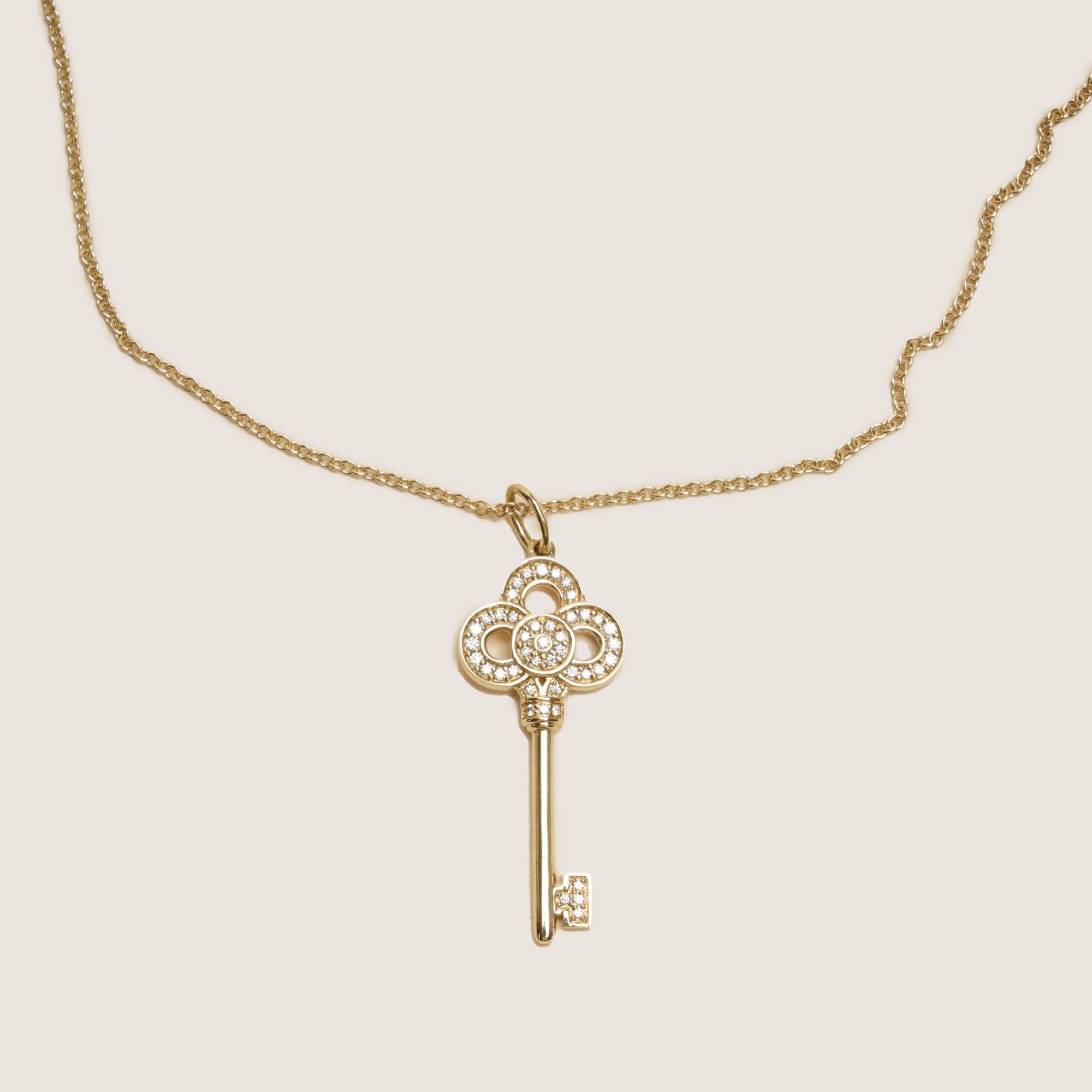 Gold/Diamonds Mini Crown Key Necklace - Tiffany & Co - Affordable Luxury image