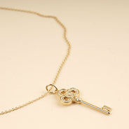 Gold/Diamonds Mini Crown Key Necklace - Tiffany & Co - Affordable Luxury thumbnail image