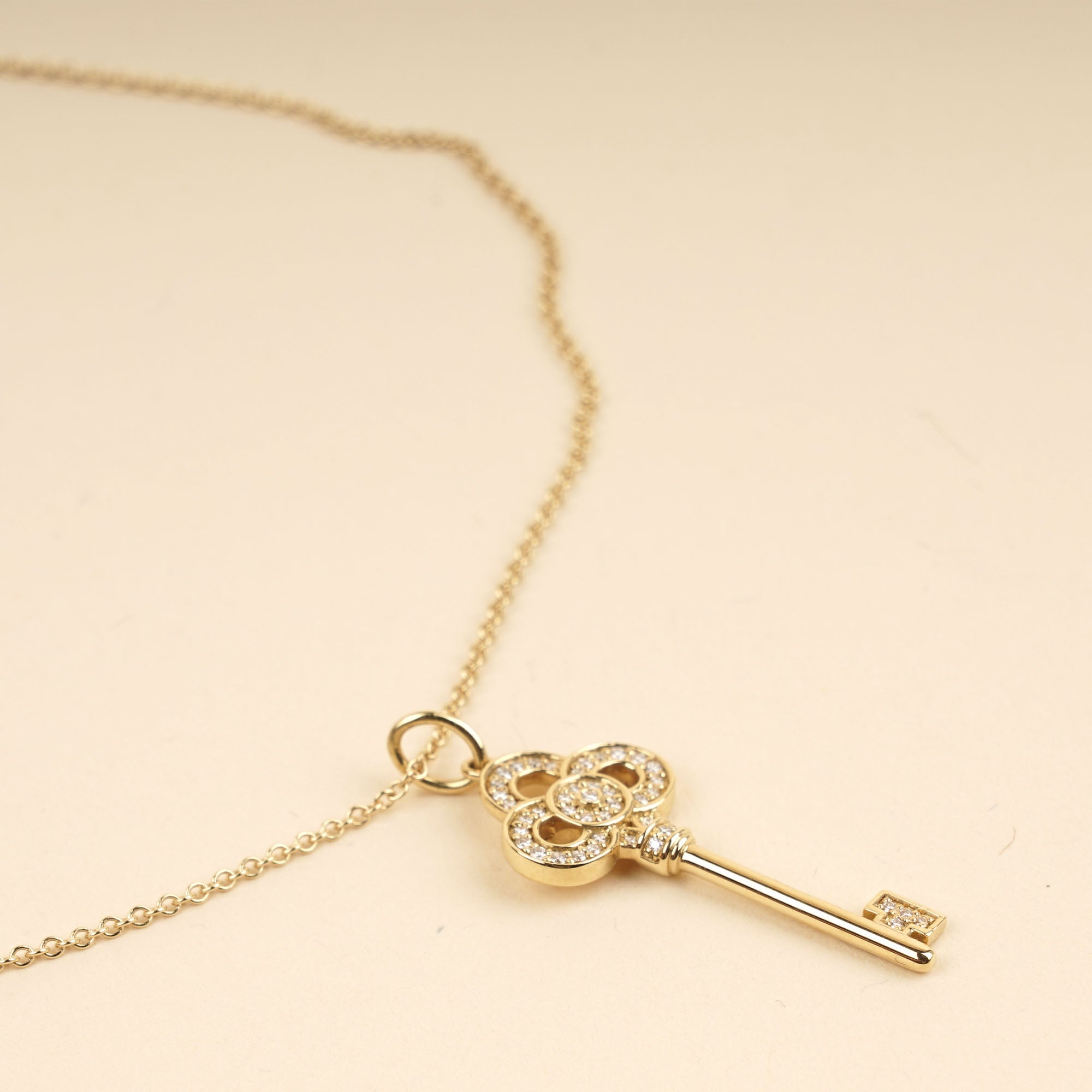 Gold/Diamonds Mini Crown Key Necklace - Tiffany & Co - Affordable Luxury image