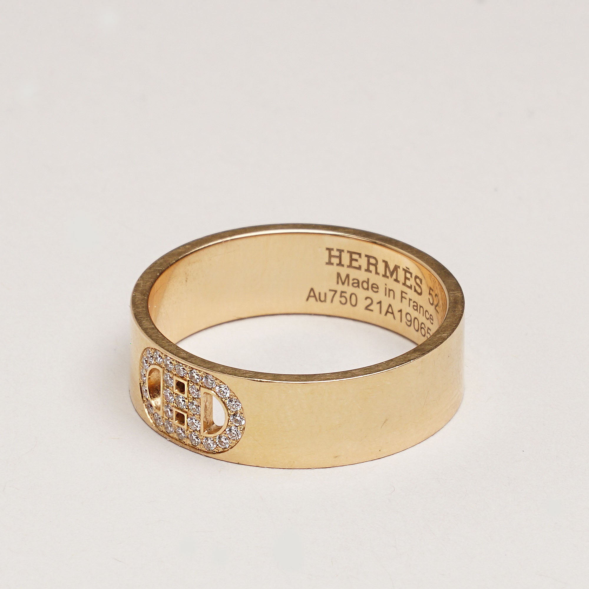 H D’ancre 18k Gold/Diamond Ring 52 - HERMÈS - Affordable Luxury image