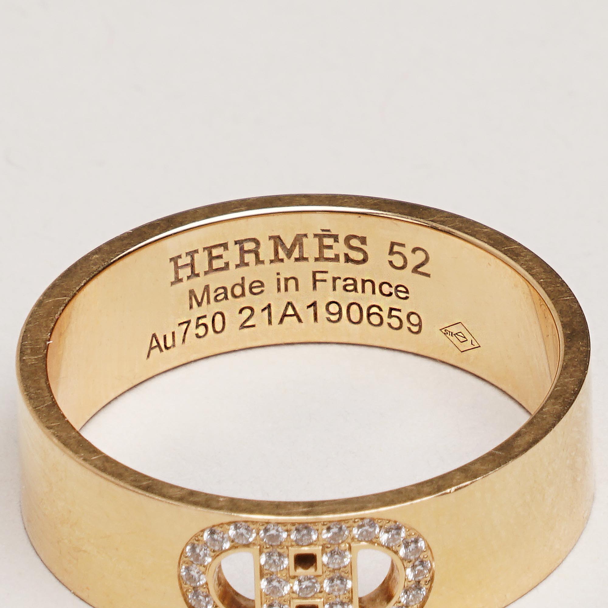 H D’ancre 18k Gold/Diamond Ring 52 - HERMÈS - Affordable Luxury image