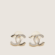 Half Strass CC Earrings - CHANEL - Affordable Luxury thumbnail image