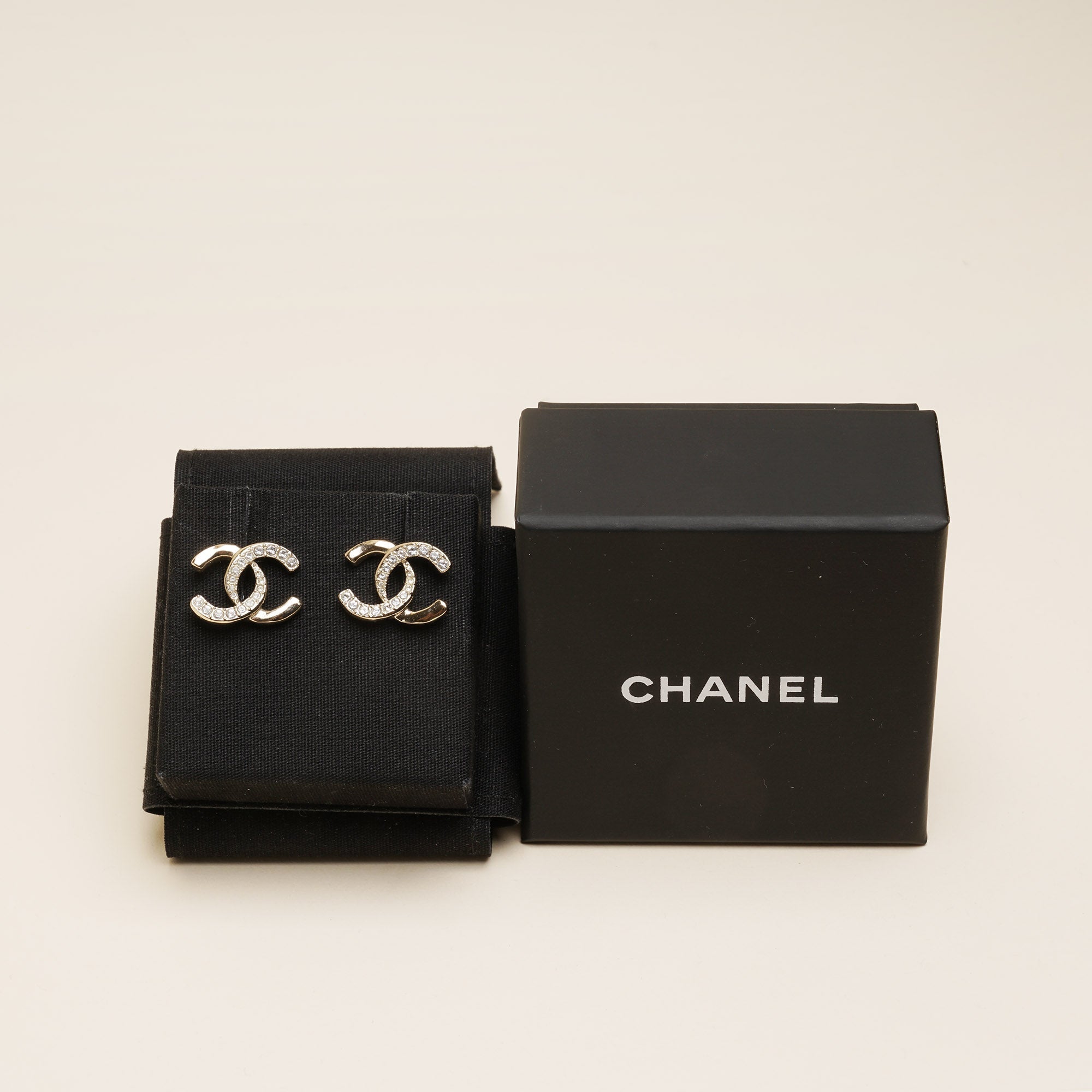 Half Strass CC Earrings - CHANEL - Affordable Luxury image