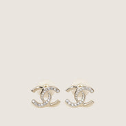 Half Strass CC Earrings - CHANEL - Affordable Luxury thumbnail image