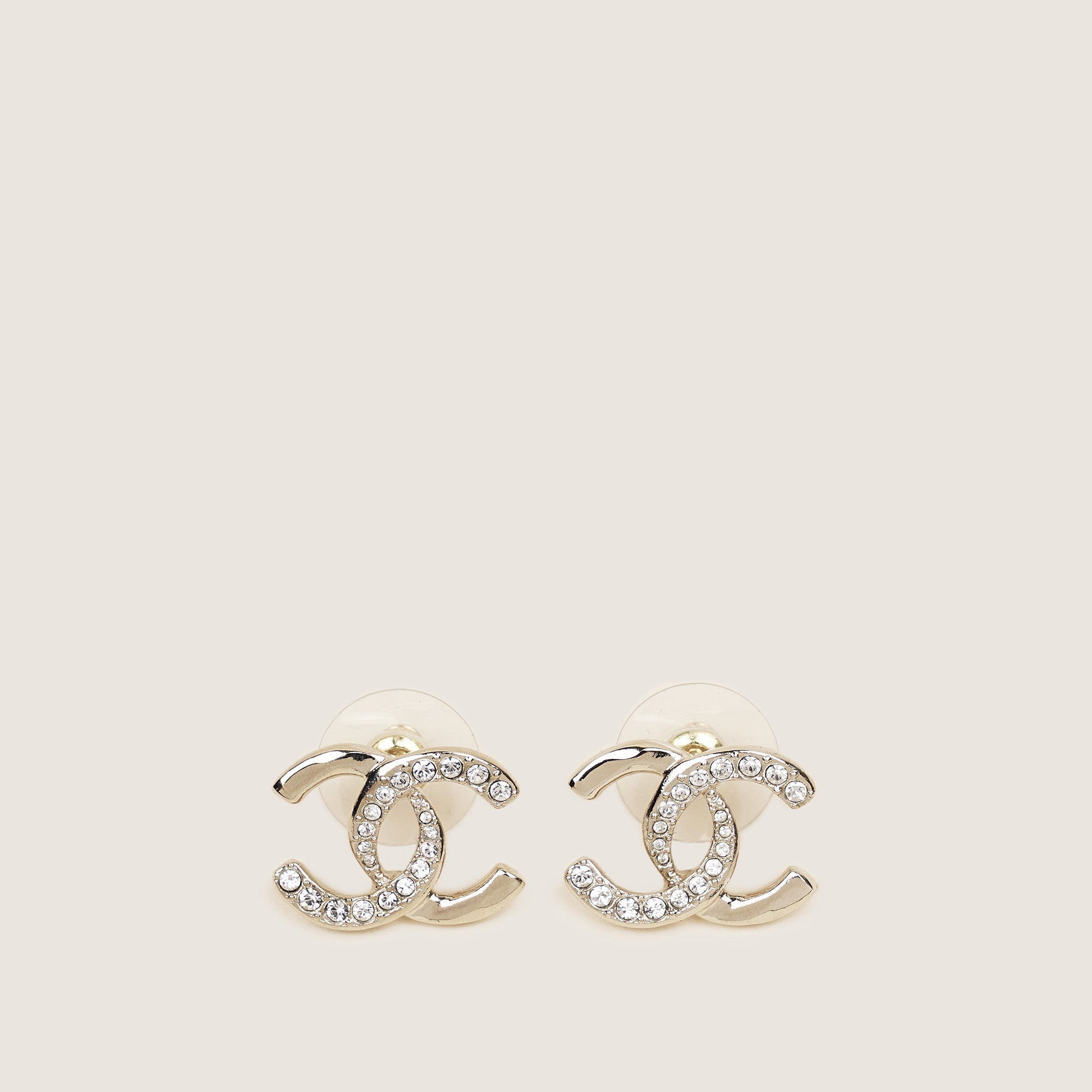 Half Strass CC Earrings - CHANEL - Affordable Luxury