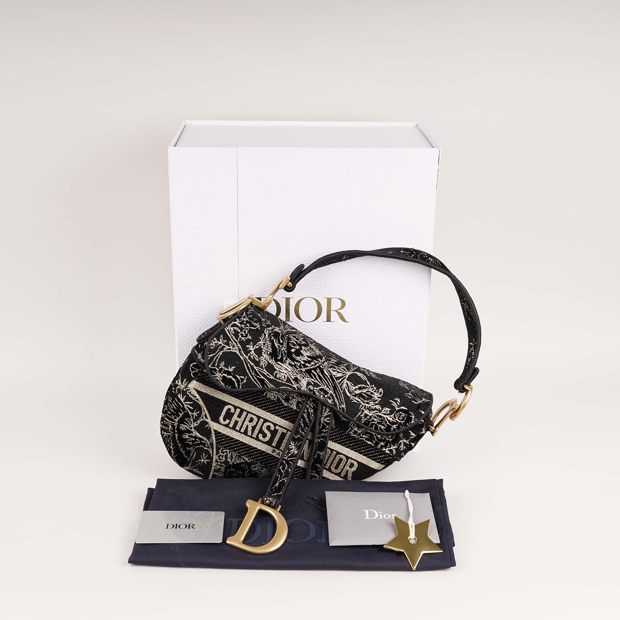 Jardin D'hiver Embroidered Saddle Bag - CHRISTIAN DIOR - Affordable Luxury image