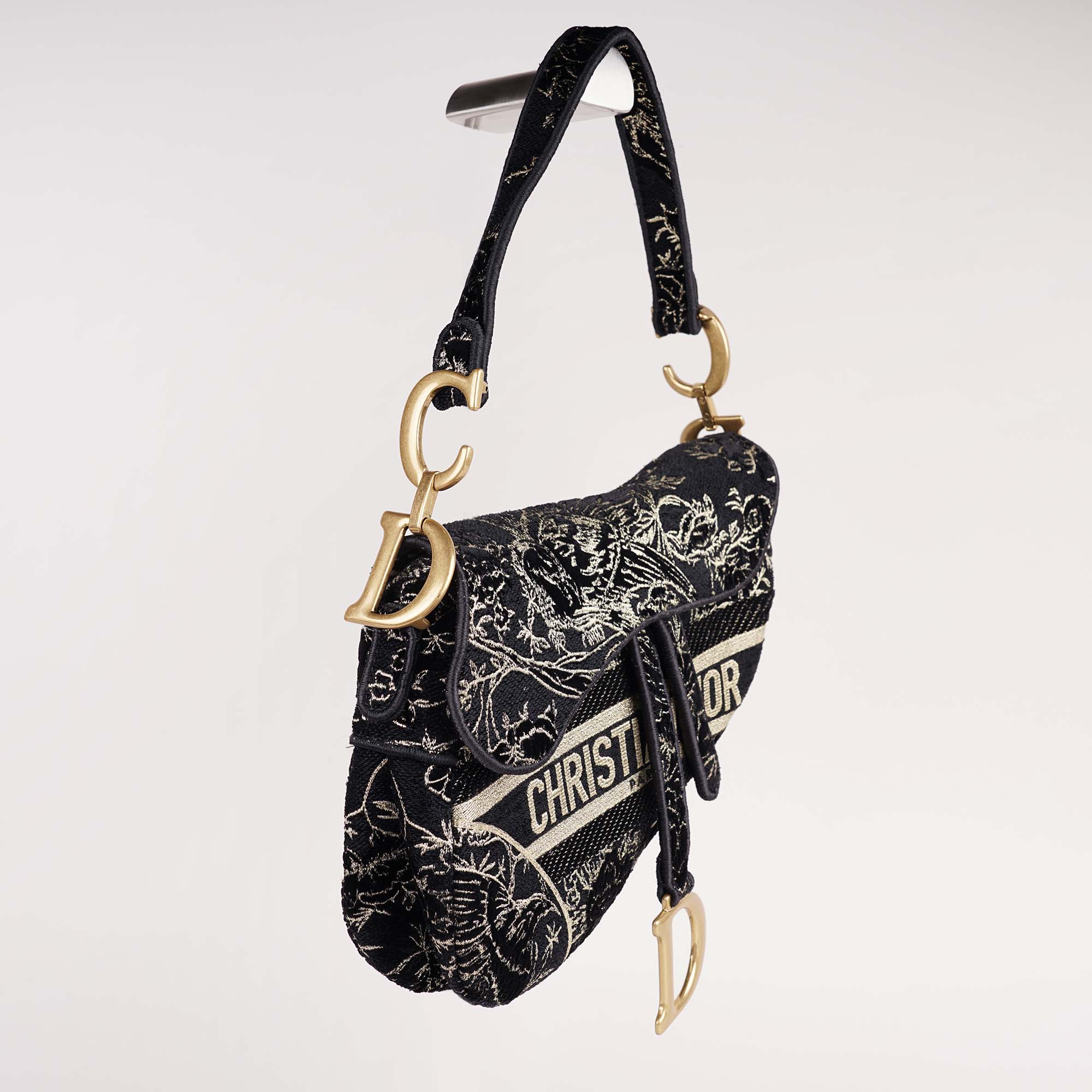 Jardin D'hiver Embroidered Saddle Bag - CHRISTIAN DIOR - Affordable Luxury image