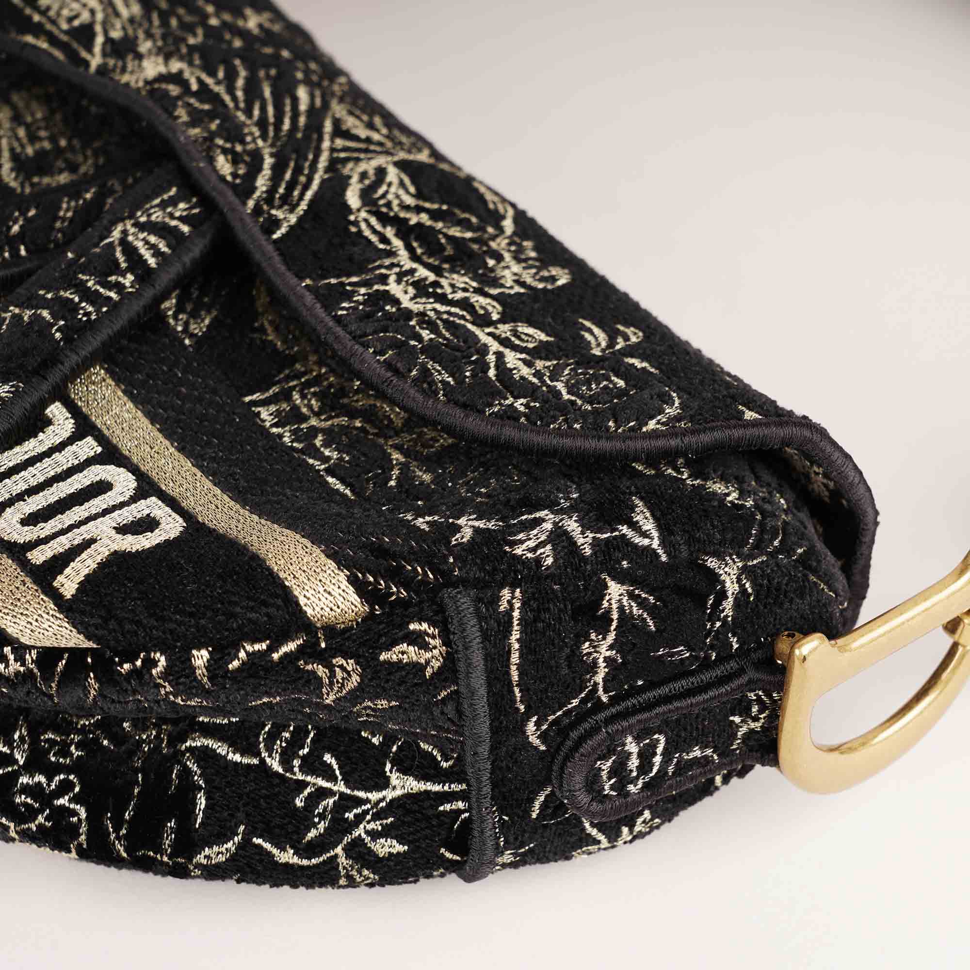 Jardin D'hiver Embroidered Saddle Bag - CHRISTIAN DIOR - Affordable Luxury image