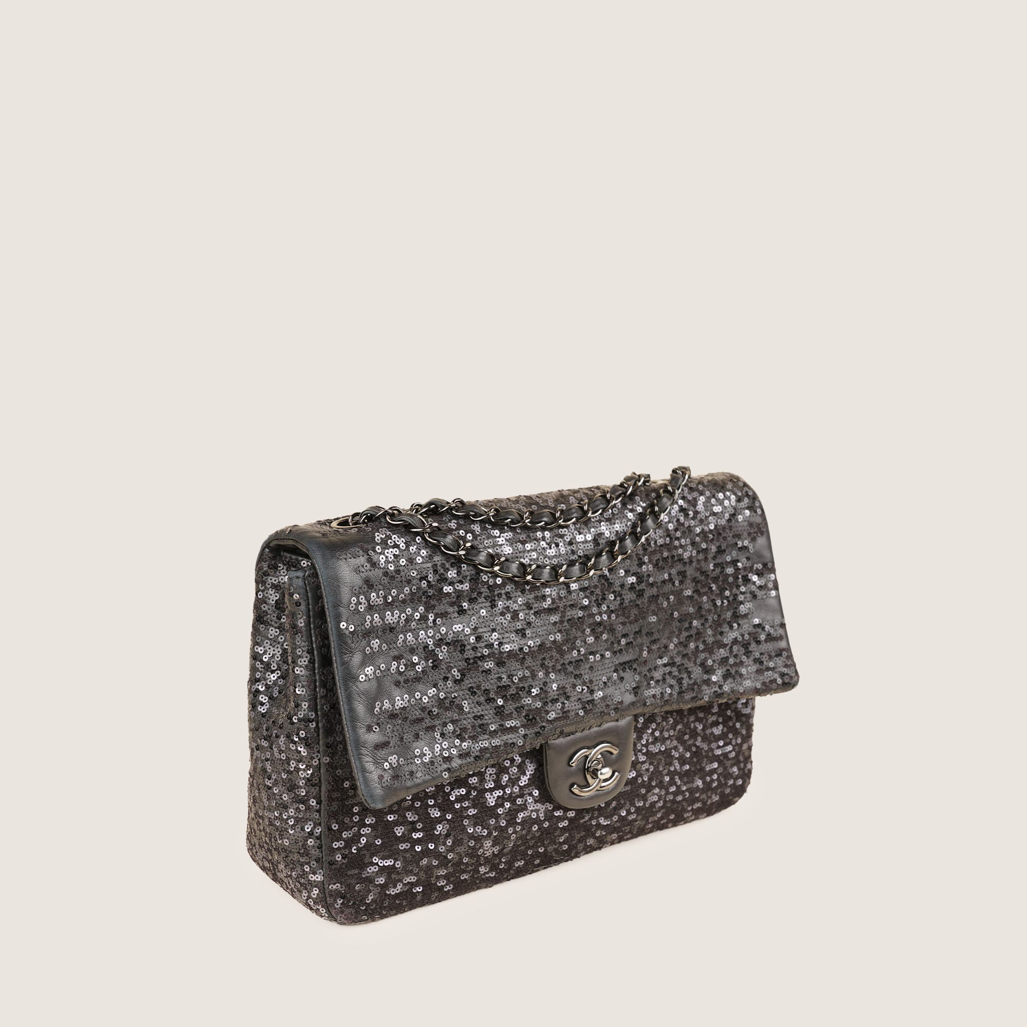 Jumbo Sequin Flap Bag - CHANEL - Affordable Luxury