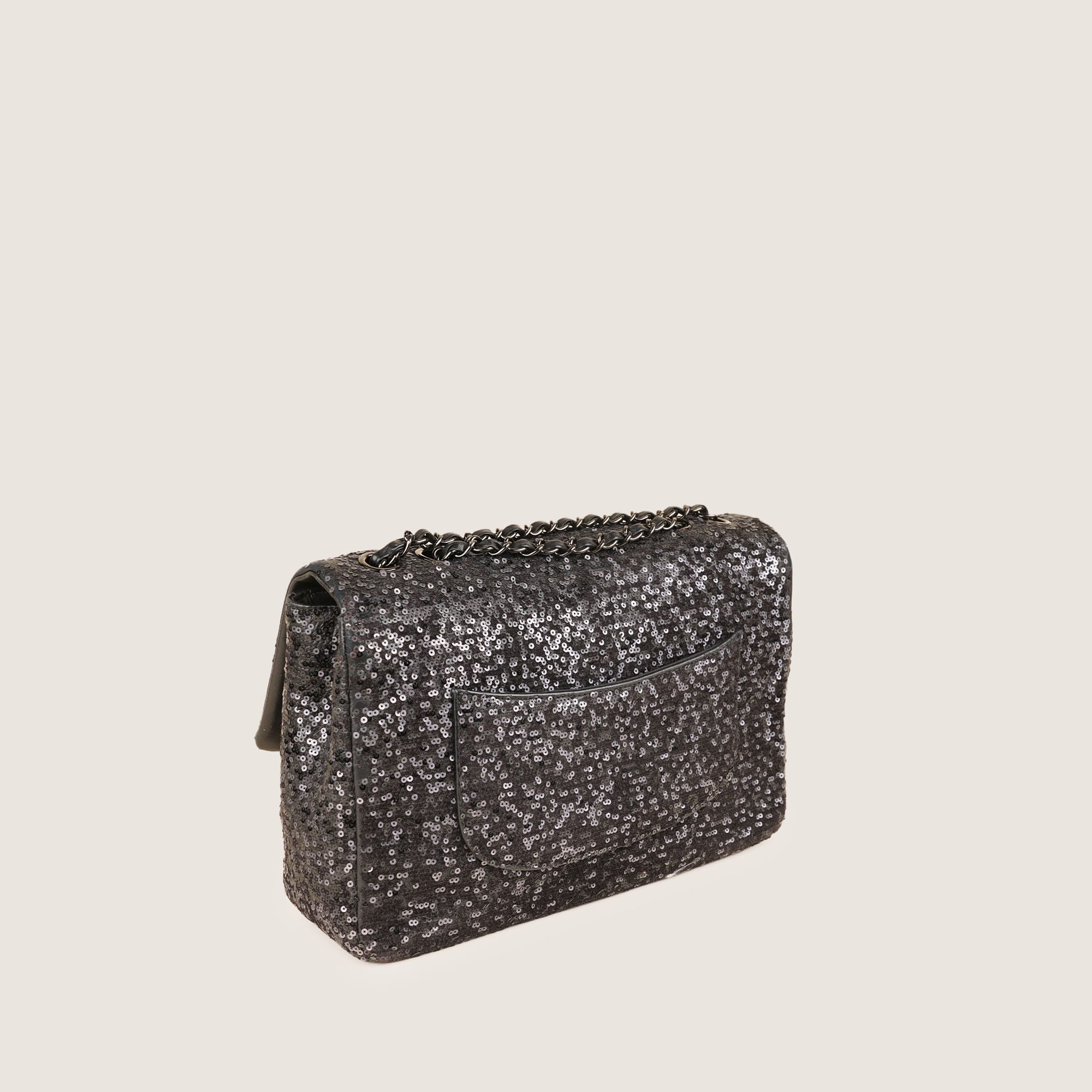 Jumbo Sequin Flap Bag - CHANEL - Affordable Luxury image