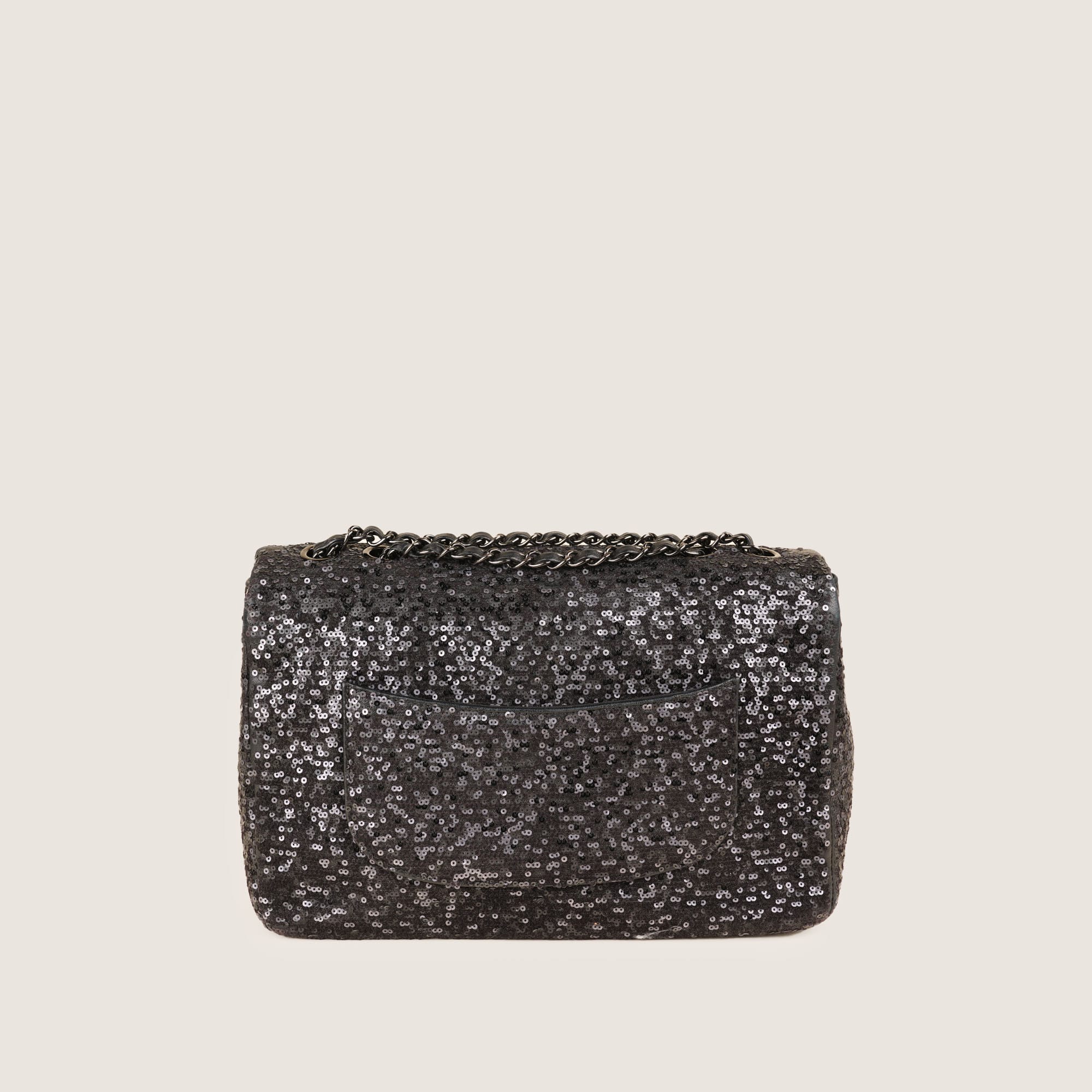 Jumbo Sequin Flap Bag - CHANEL - Affordable Luxury image