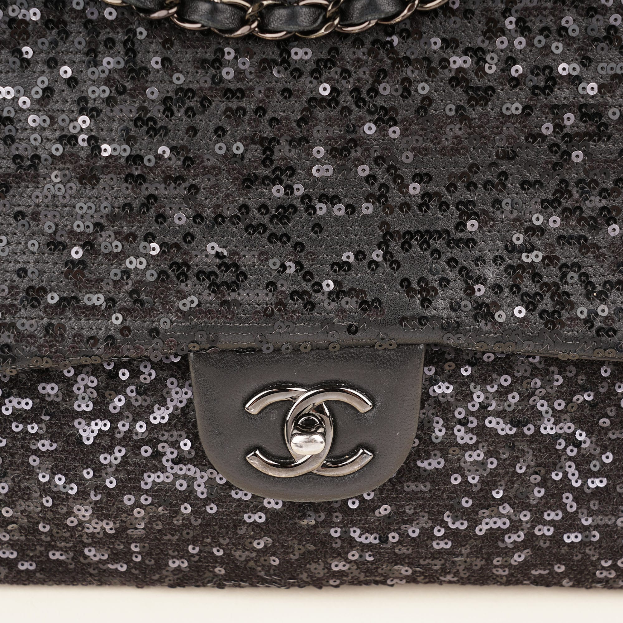 Jumbo Sequin Flap Bag - CHANEL - Affordable Luxury image