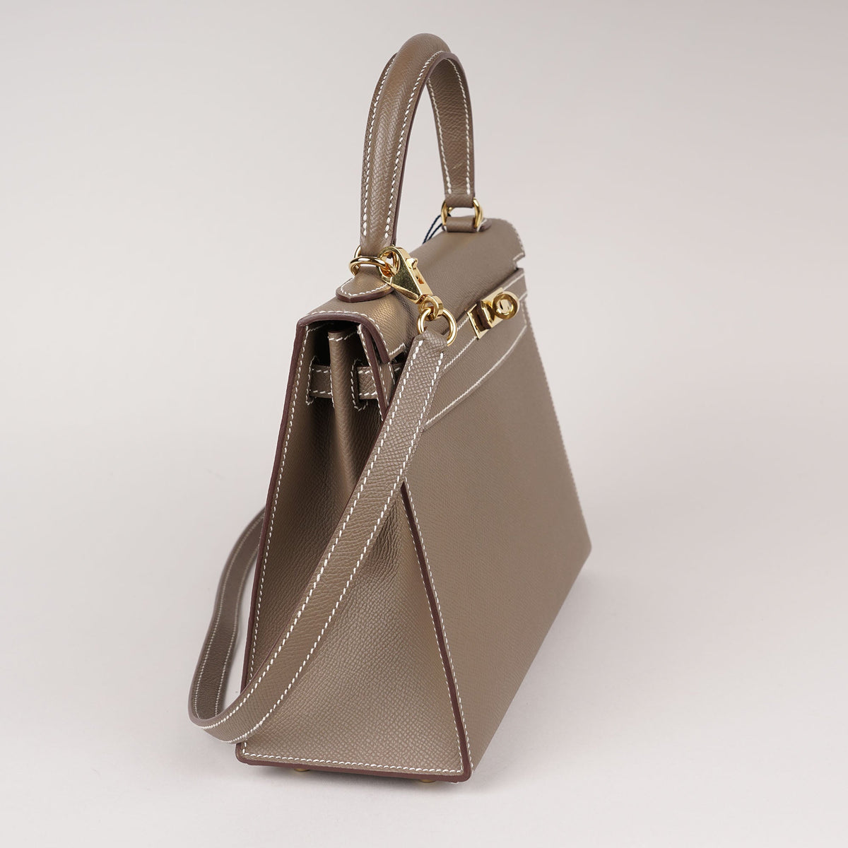 Kelly II Sellier 25 Handbag Etoupe - HERMÈS - Affordable Luxury image