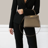 Kelly II Sellier 25 Handbag Etoupe - HERMÈS - Affordable Luxury thumbnail image