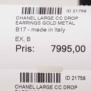 Large CC Drop Earrings - CHANEL - Affordable Luxury thumbnail image