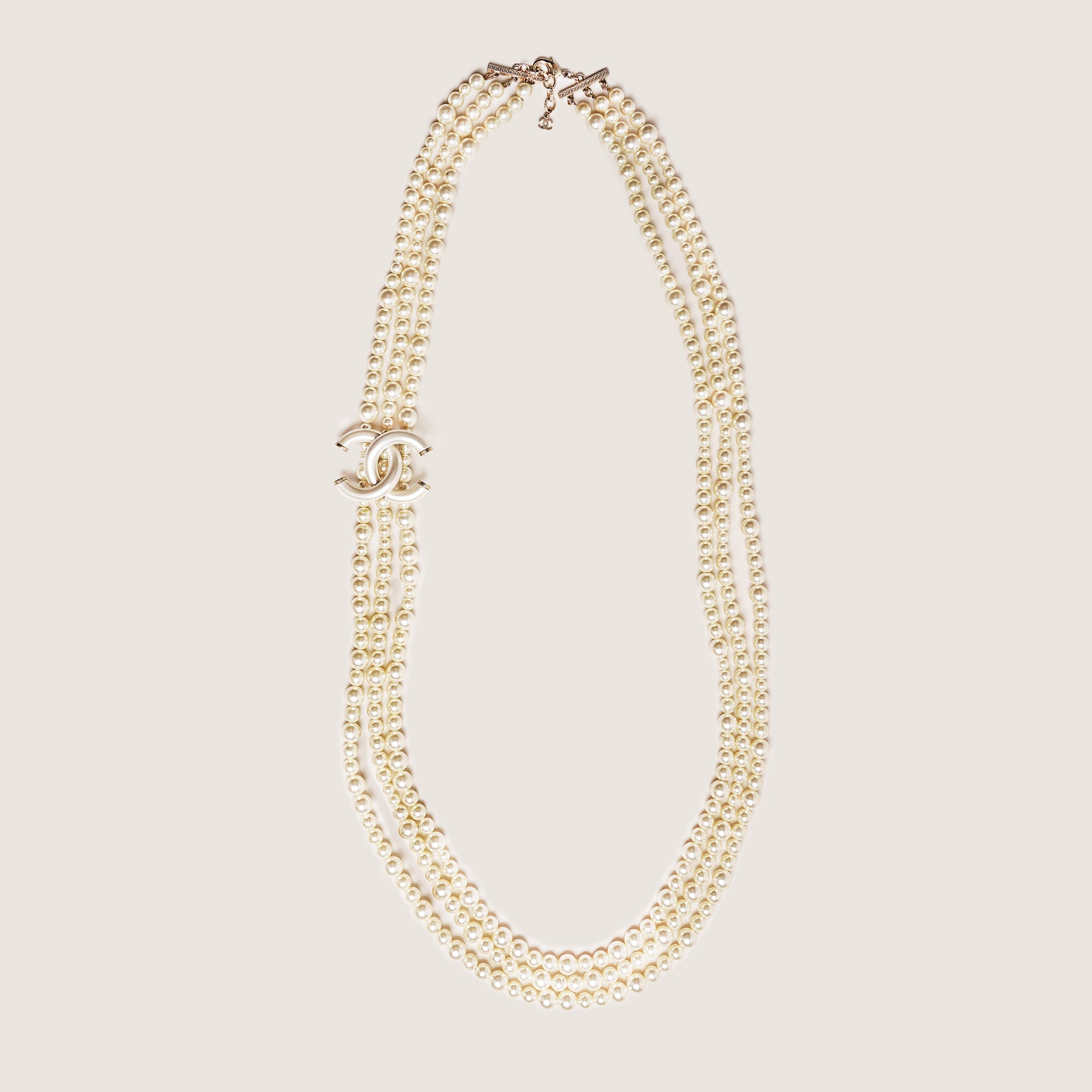 Large Faux Pearl Strand Necklace - CHANEL - Affordable Luxury