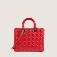 Large Lady Dior Handbag - CHRISTIAN DIOR - Affordable Luxury thumbnail image