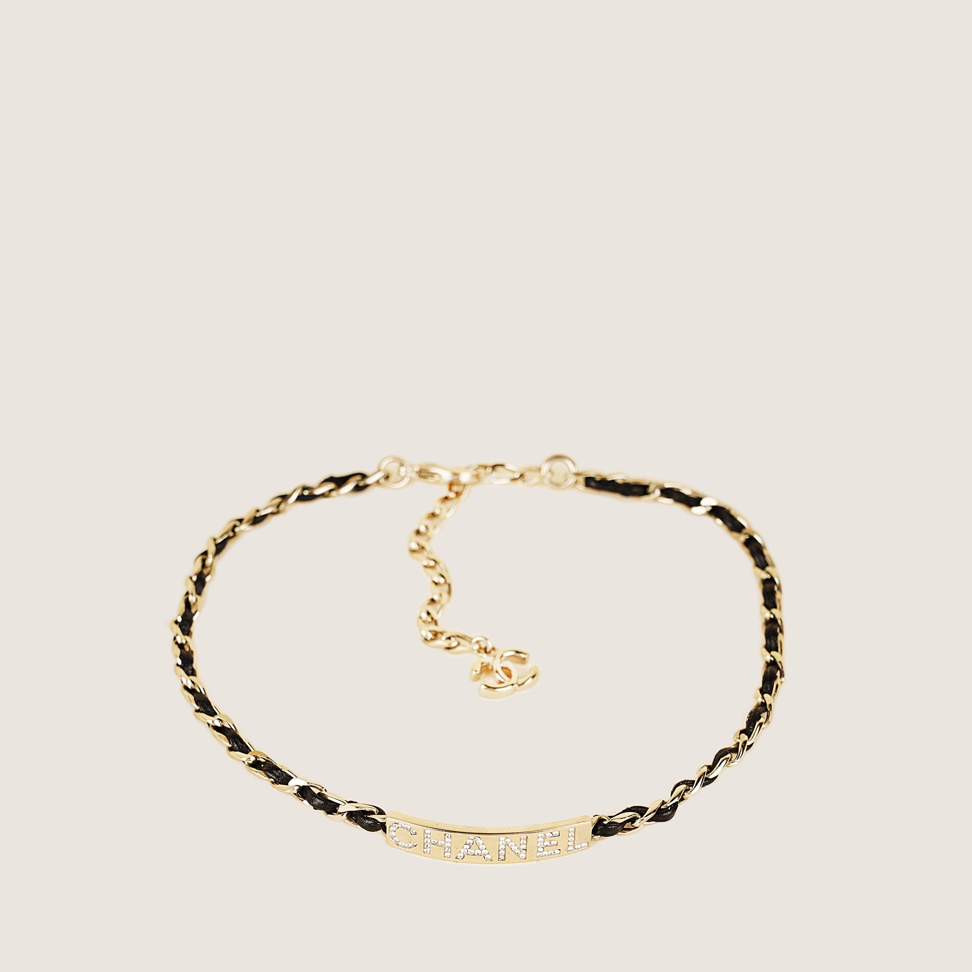 Leather Chain Choker - CHANEL - Affordable Luxury image