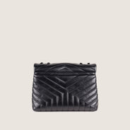 Medium LouLou Black On Black - SAINT LAURENT - Affordable Luxury thumbnail image